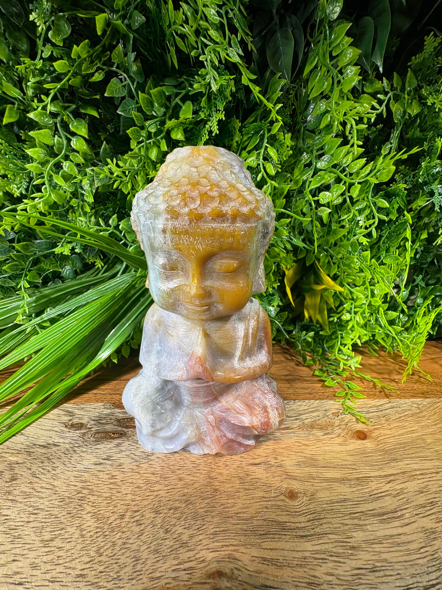 Multicolor Banded Agate Buddha - Grounding • Balance • Inner Peace