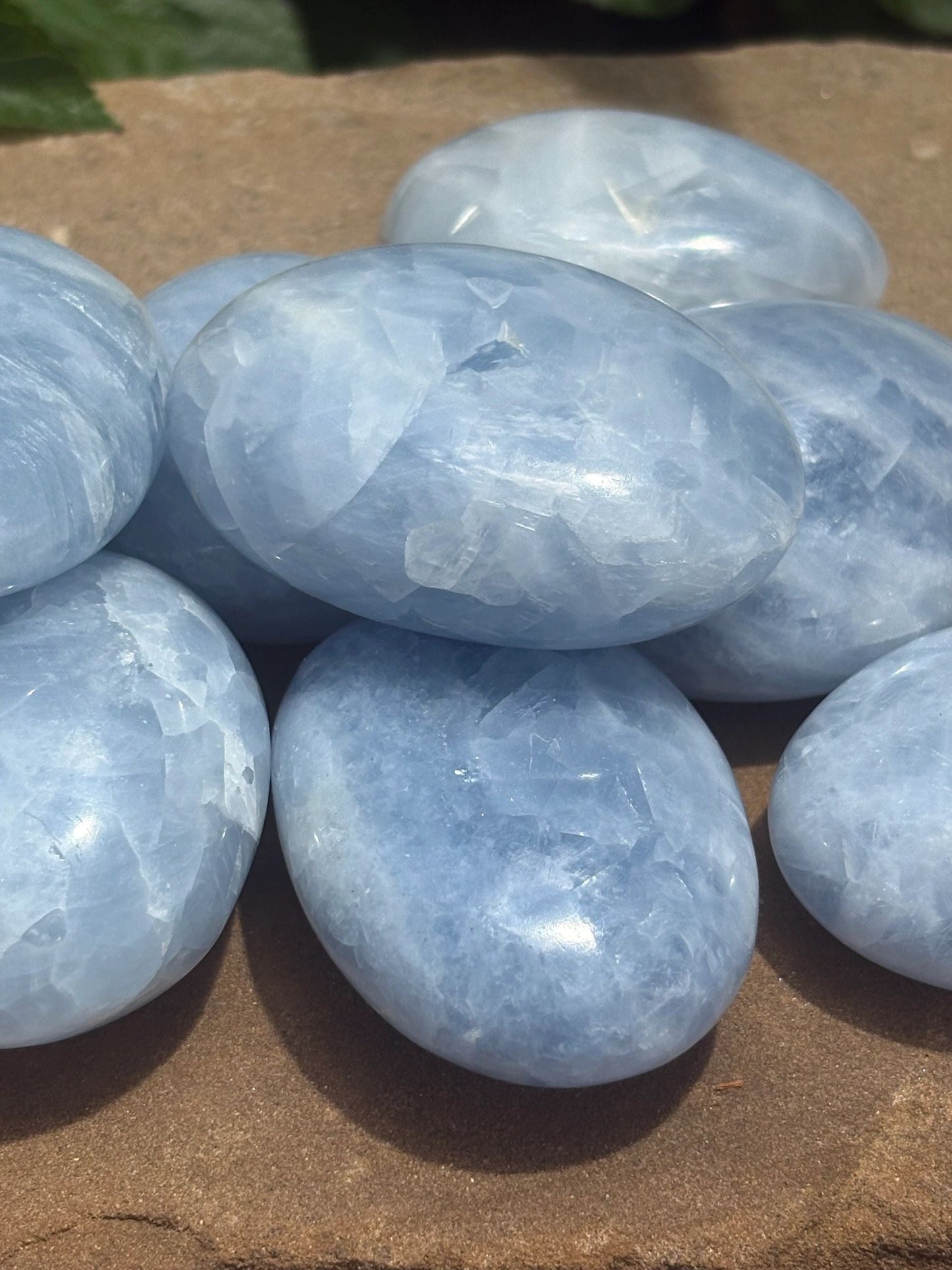 ๐โจ Blue Calcite Chunky Palm Stones | Calm Cradle | Emotional Ease, Soft Strength & Soothing Flow