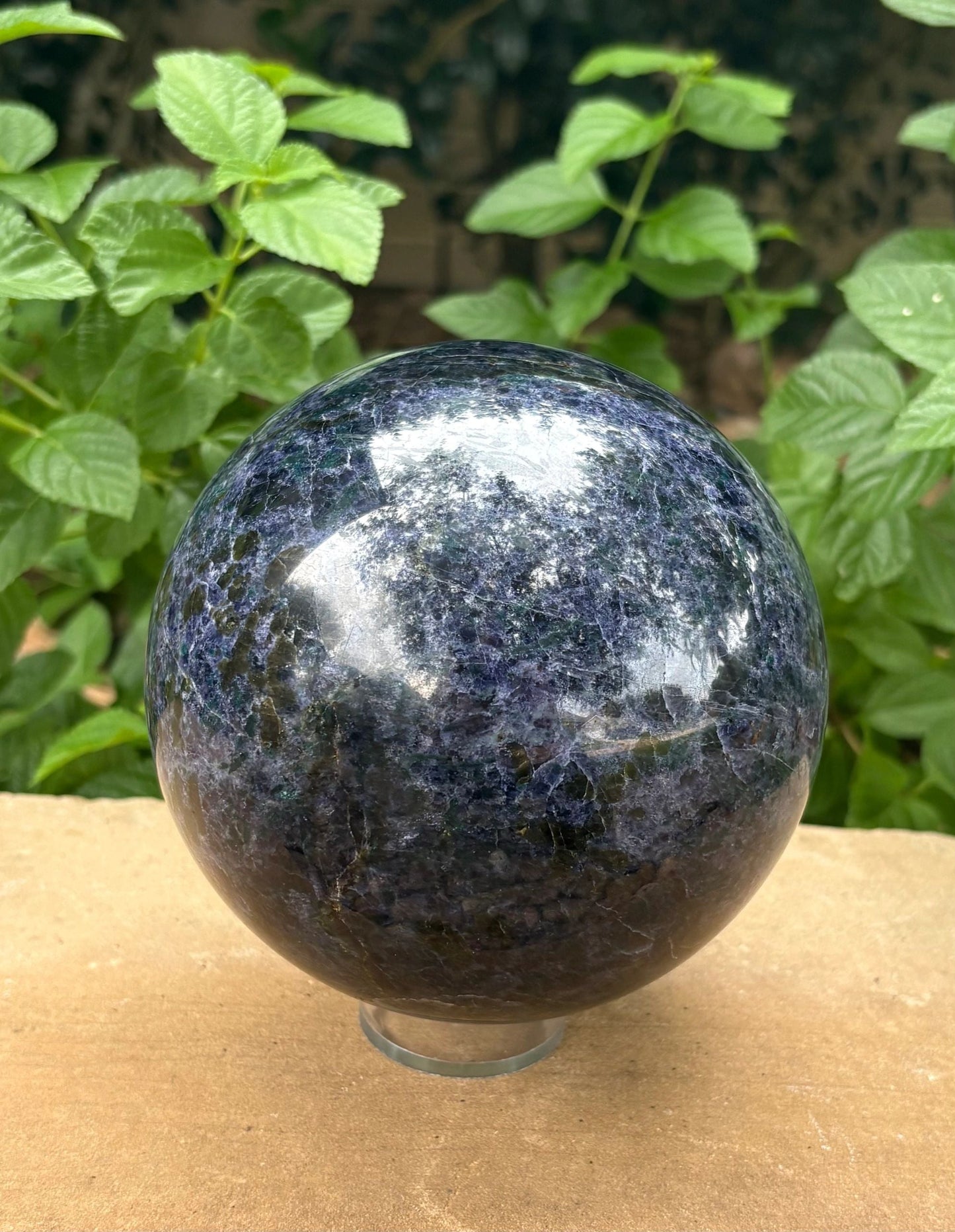 💜 Large Purple Iolite Crystal Sphere – Insight, Inner Vision & Cosmic Navigation | 7.1 lbs.