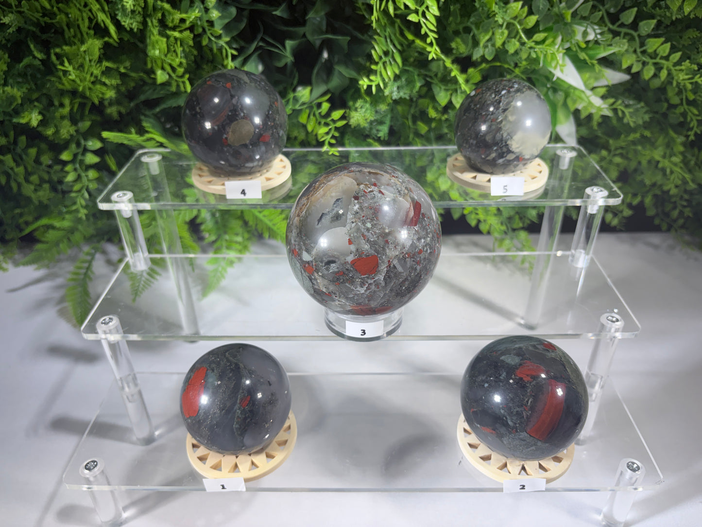 African Bloodstone Spheres - Courage • Vitality • Grounded Strength - Warrior Energy