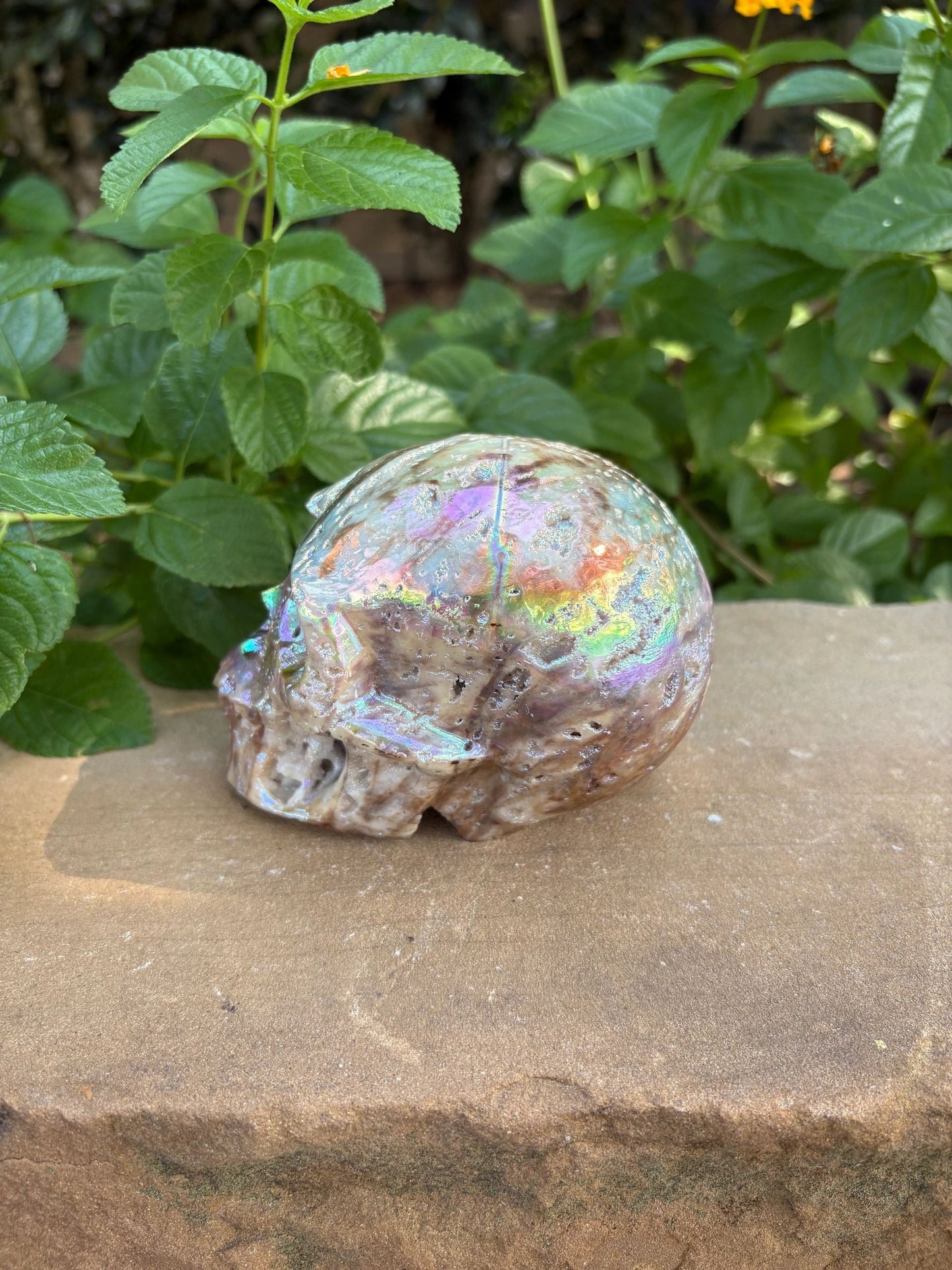 2.08lb. Titanium Aura Sphalerite Skull – Joyful Alchemy, Energetic Balance & Cosmic Shielding