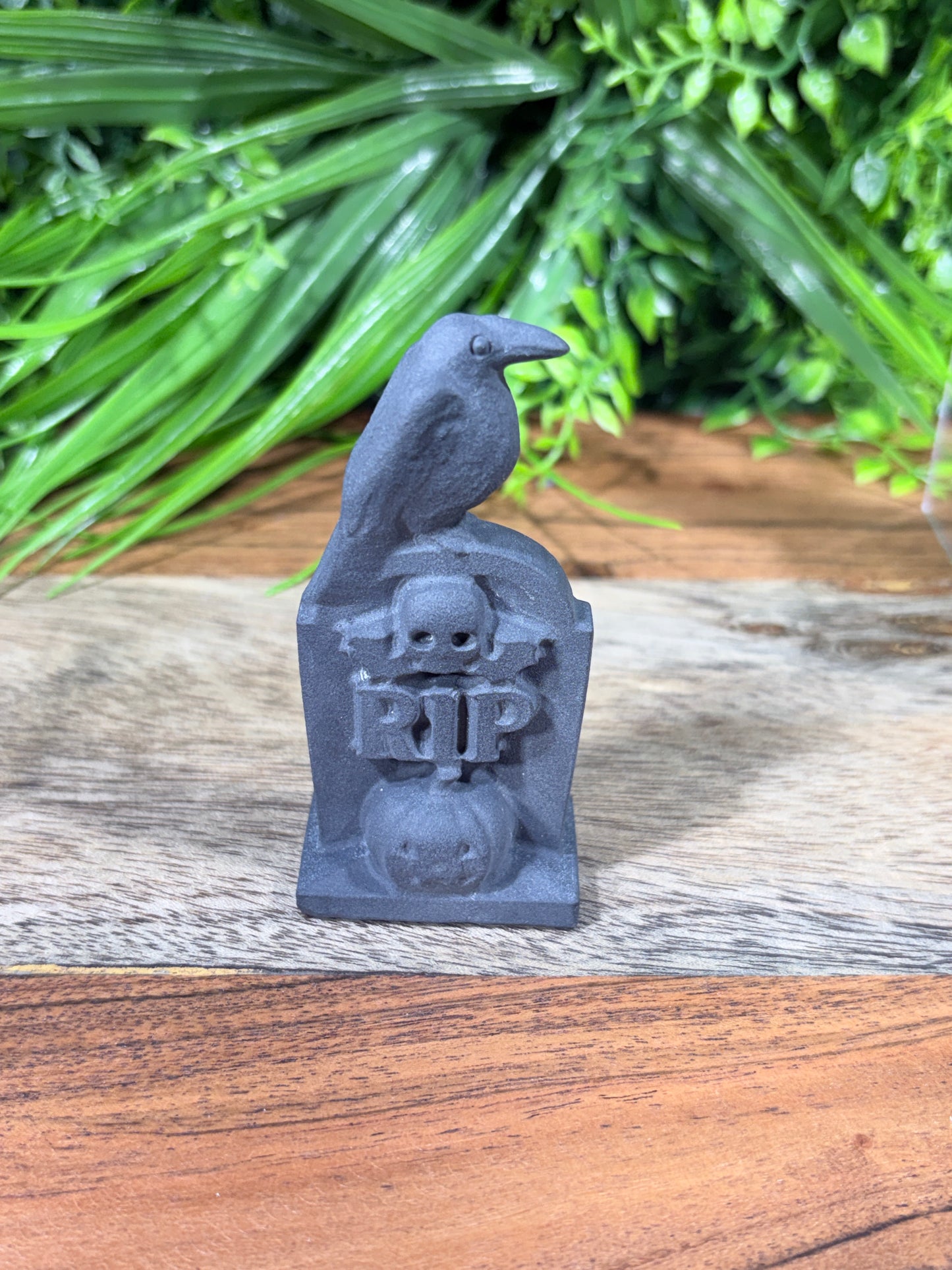 Matte Black Obsidian Raven Gravestones -Tombstone | Protection • Wisdom • Transformation