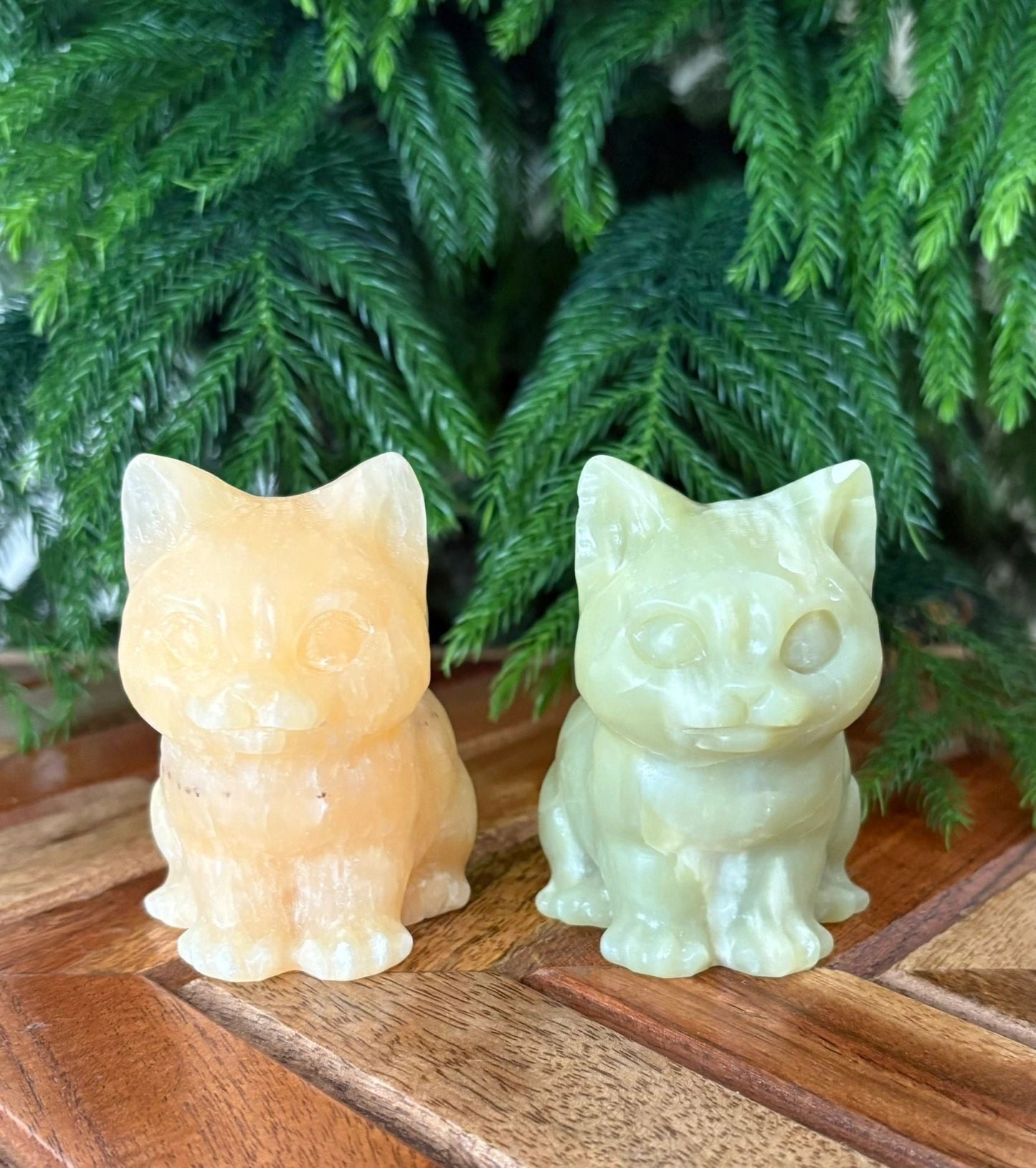🐈 Honey Calcite or Serpentine Cat – Confidence, Protection & Purrfect Energy | Hand-Carved