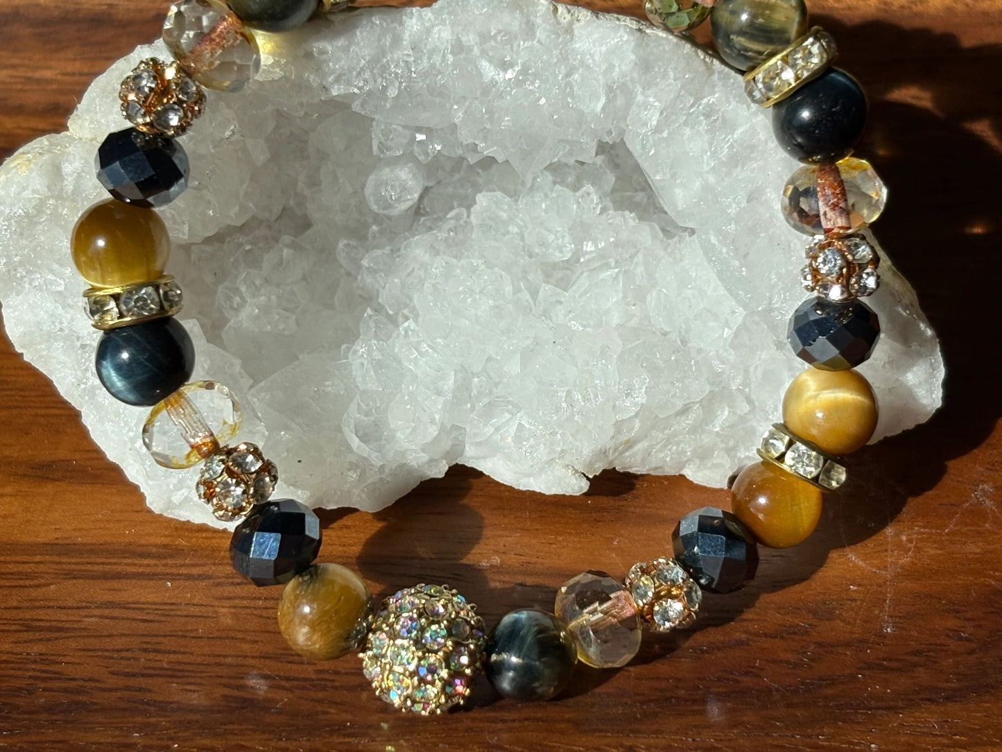 8mm Golden Blue Tiger Eye Crystal Bracelet – Focused Confidence • Calm Power • Grounded Clarity