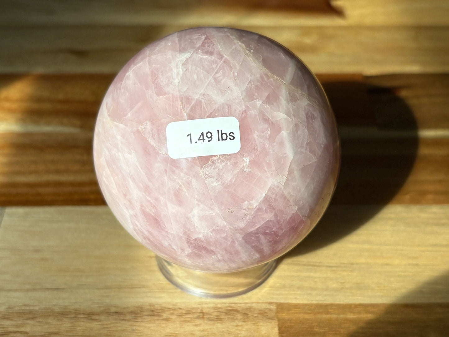 💗 Madagascar Rose Quartz Sphere – Love, Emotional Healing & Heart-Softening Energy | 1.49 lbs
