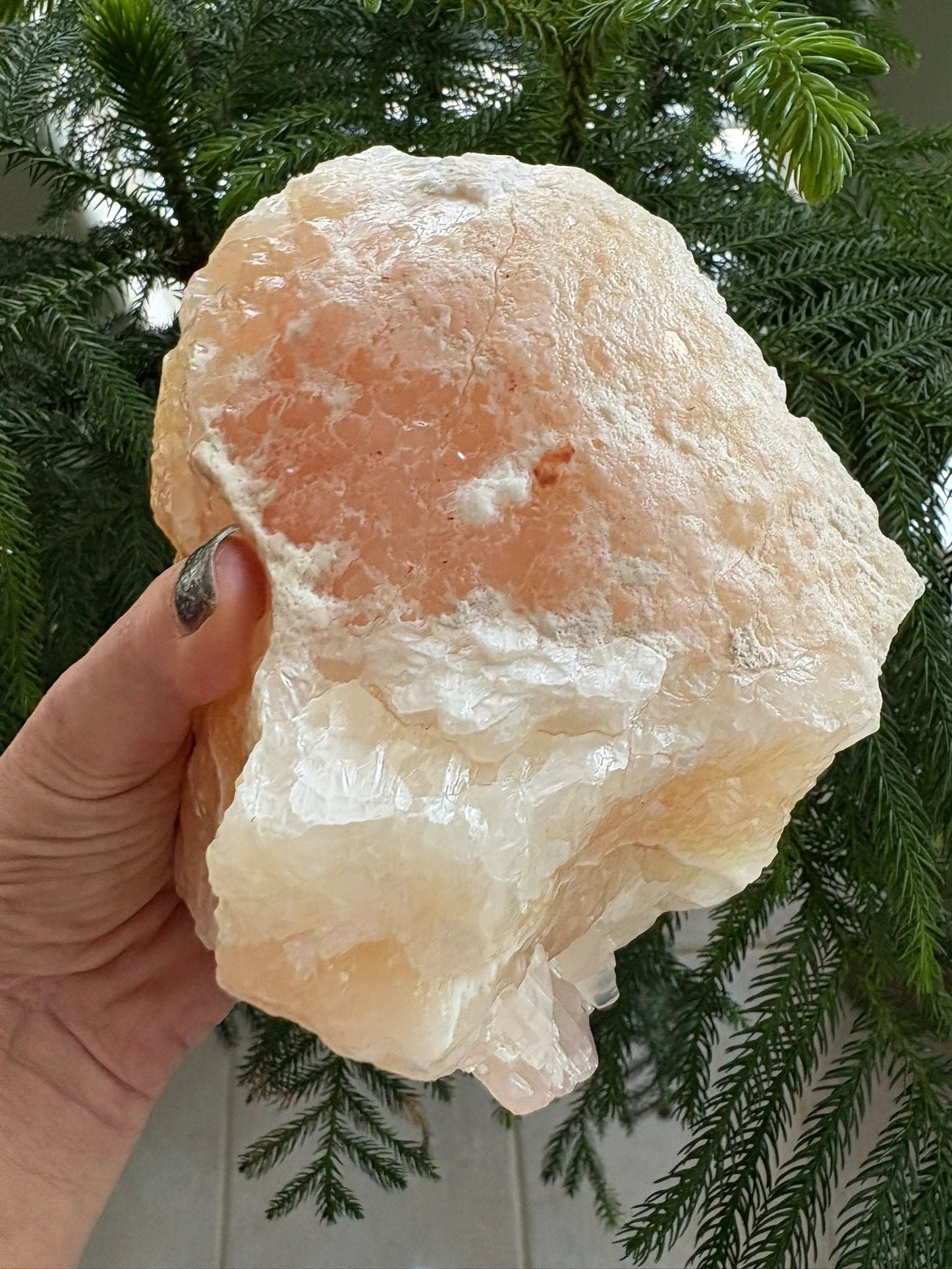 🍊Raw Orange Calcite Crystal – Motivation, Creativity & Solar Plexus Power | 4.8 lbs