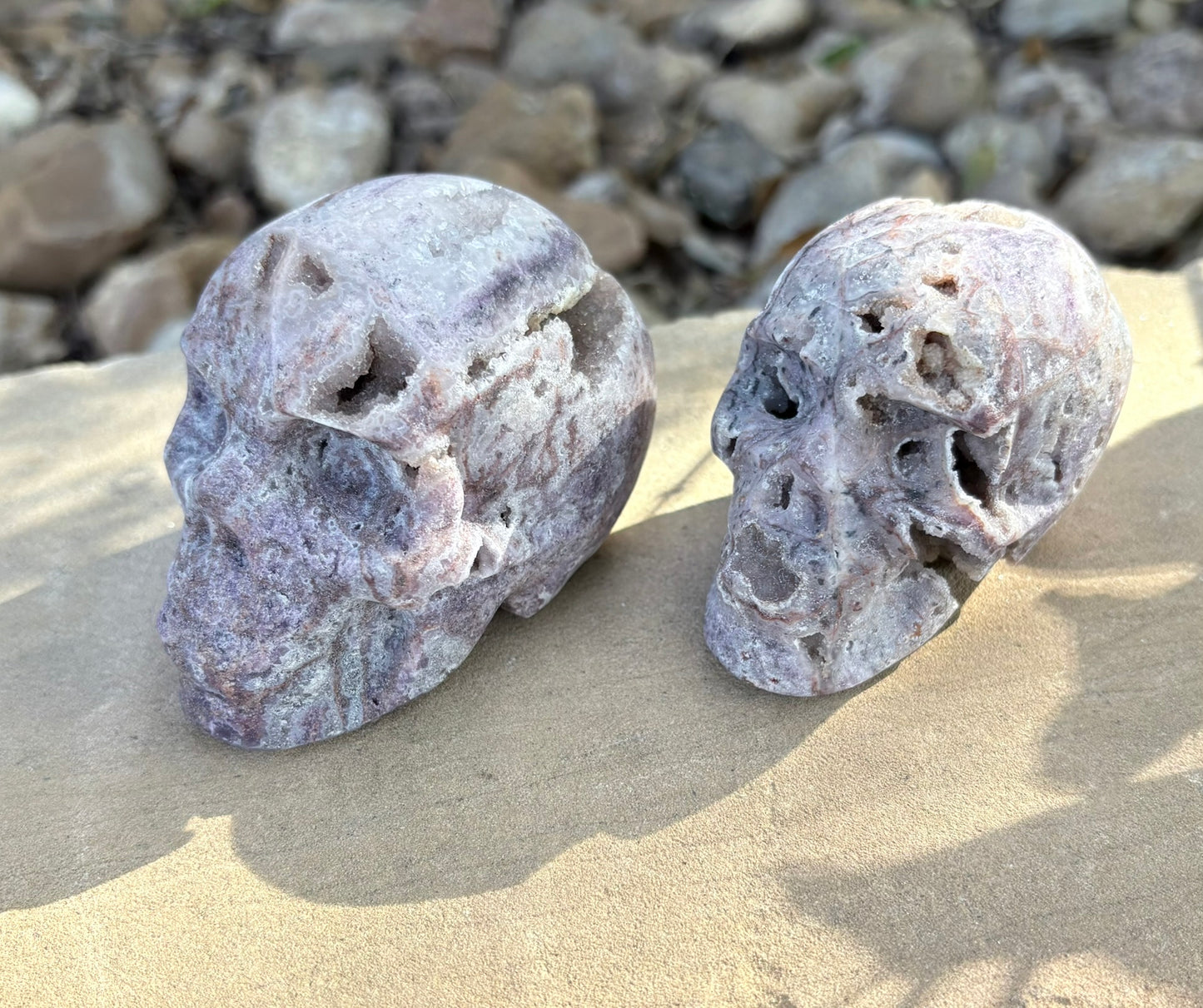 Chalcedony Agate Druzy Skull – Stillness • Insight • Ancient Calm