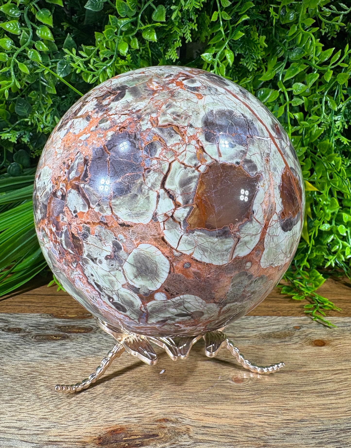 Large Money Agate Sphere - 115 mm - 5 lbs - Abundance • Prosperity • Growth