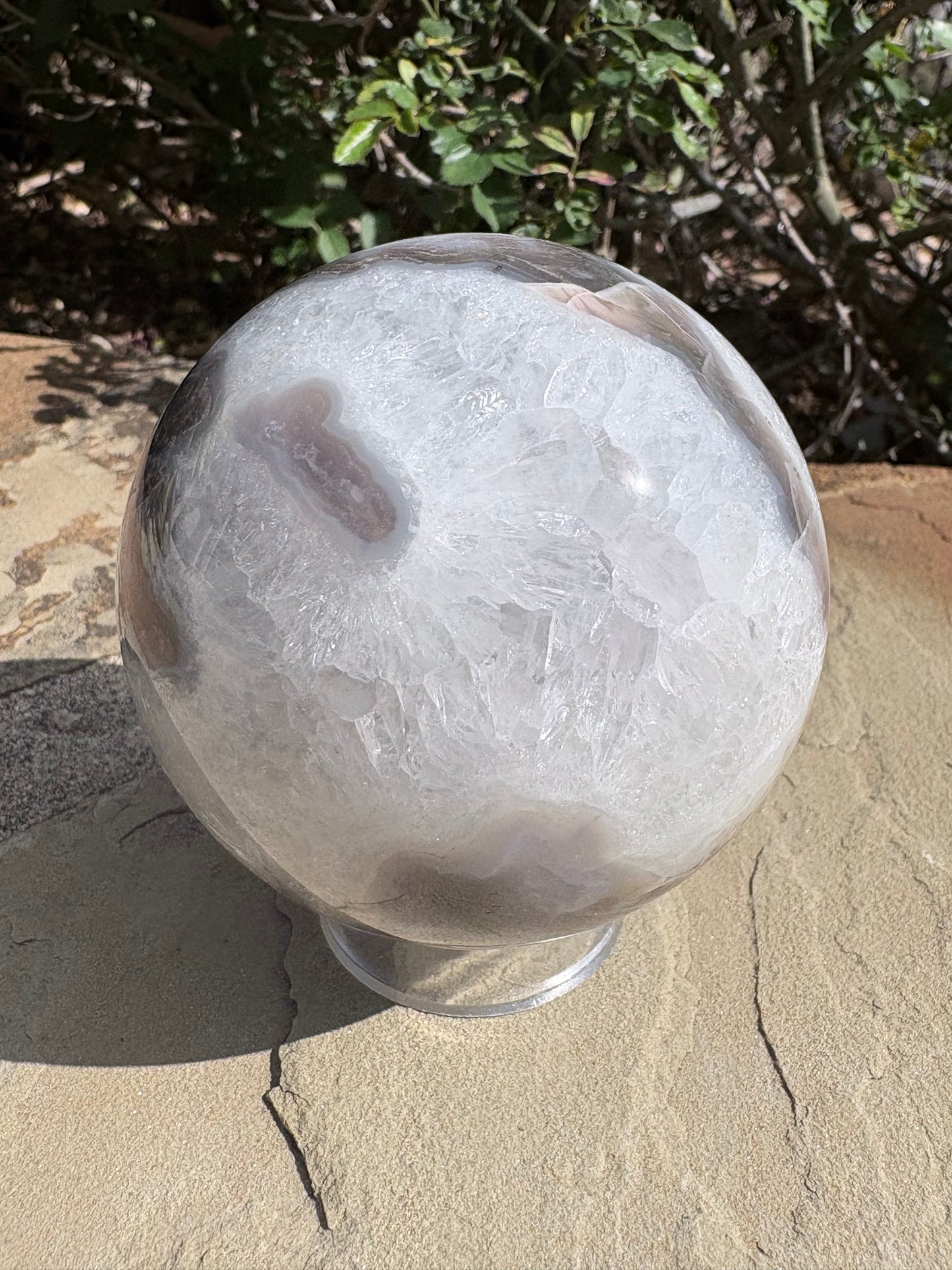 🌿 Moss Agate Crystal Sphere – Renewal • Balance • Earth Calm