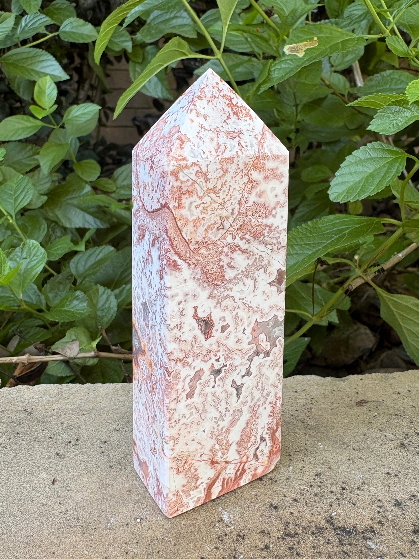 Pink Mexican Crazy Lace Agate Tower - Optimism • Grounding • Creativity