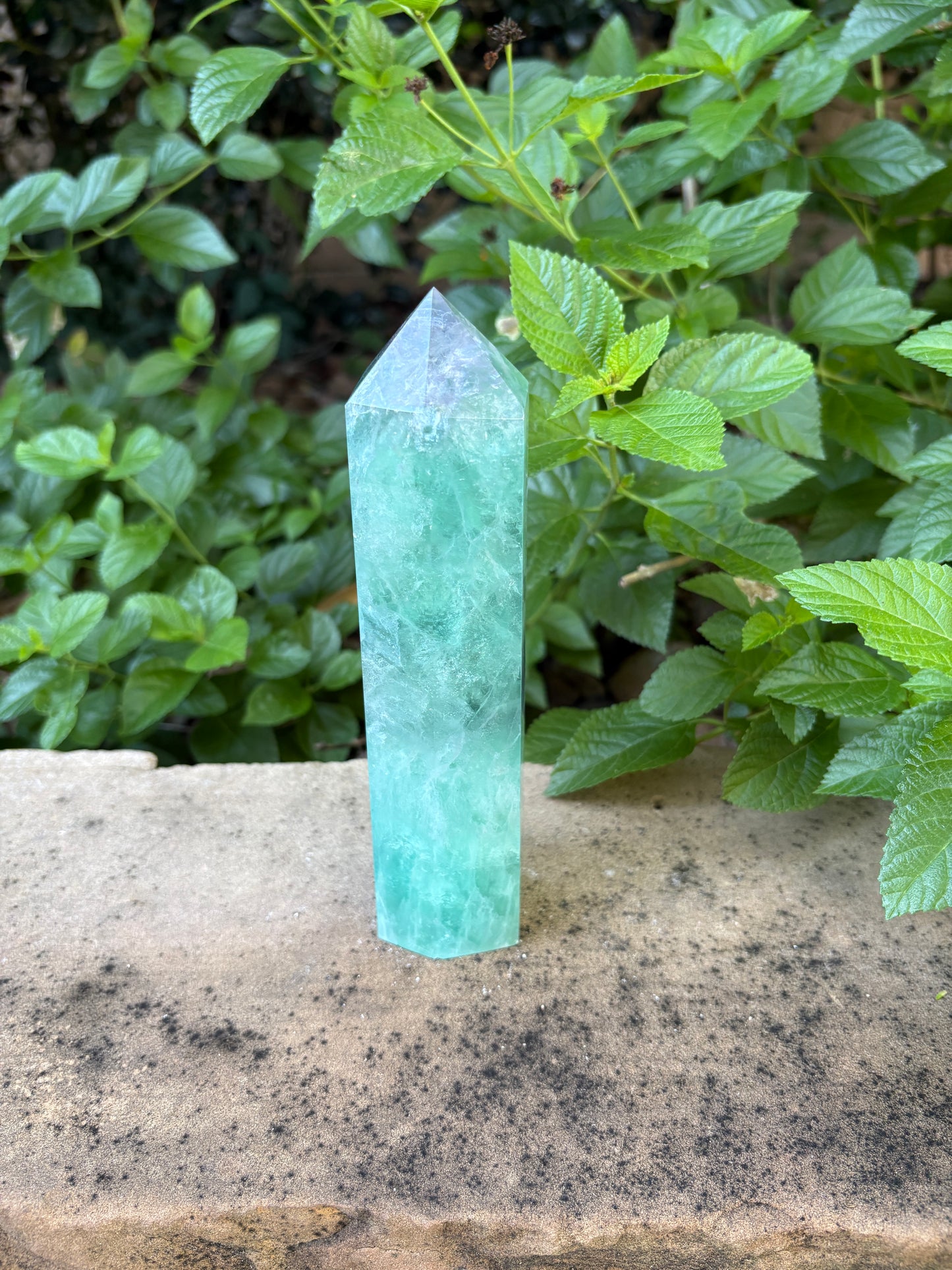 Large 1.79 lb. Green Fluorite Tower with Purple Tip - Focus • Clarity • Intuition