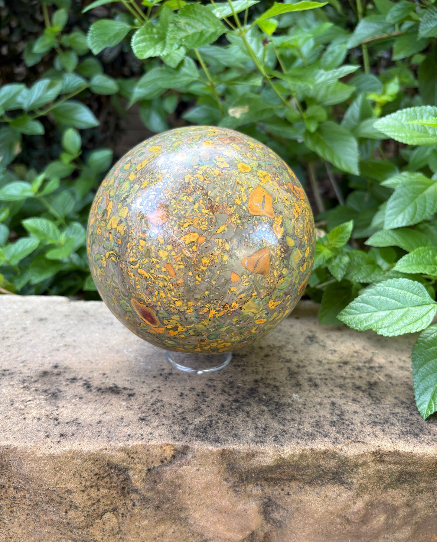 Large 7.82 lbs. Fruit Jasper Sphere -  Grounding • Vitality • Creativity