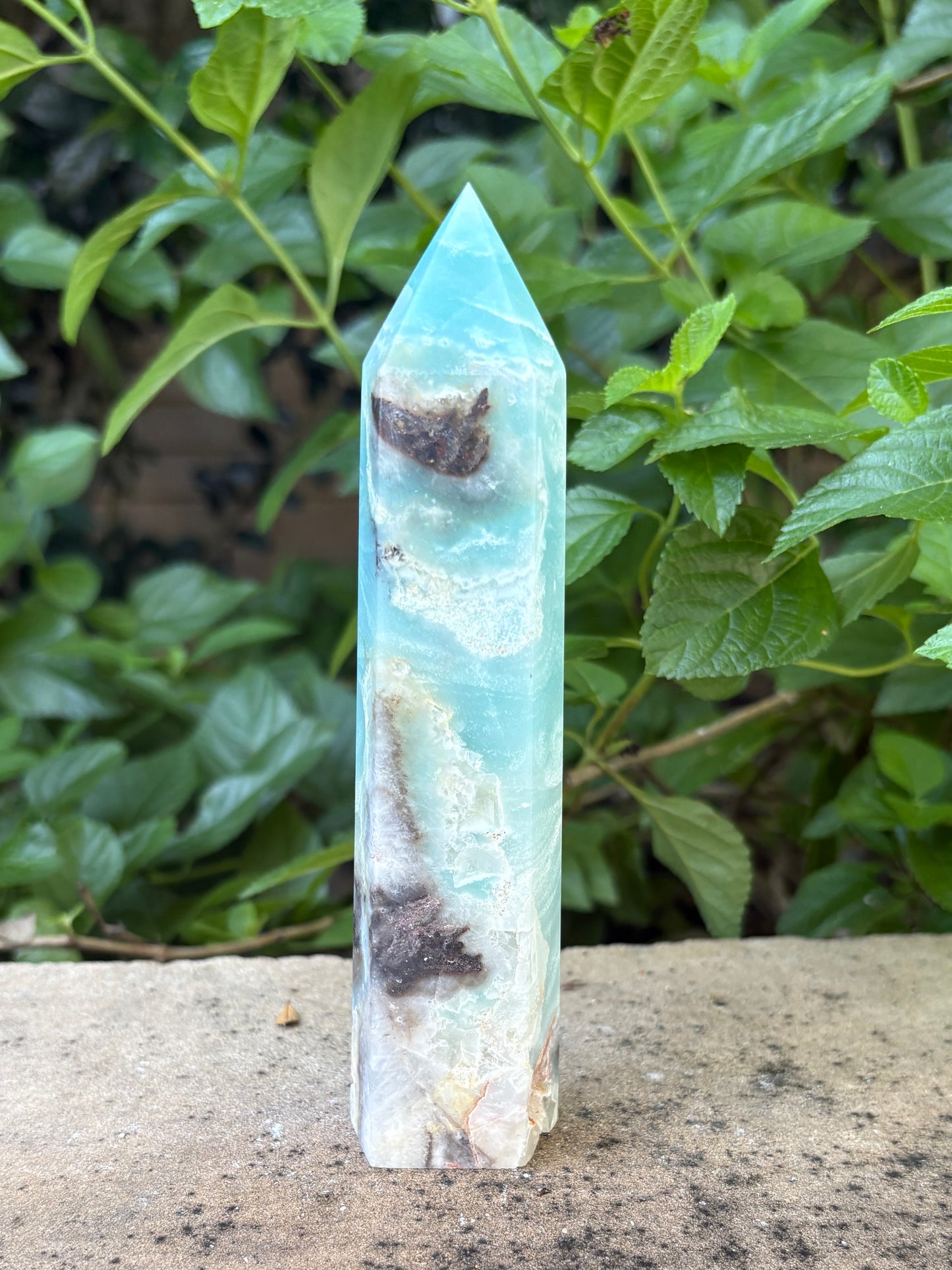 Amazonite Tower with Hidden Bottom Druzy - Communication • Balance • Confidence