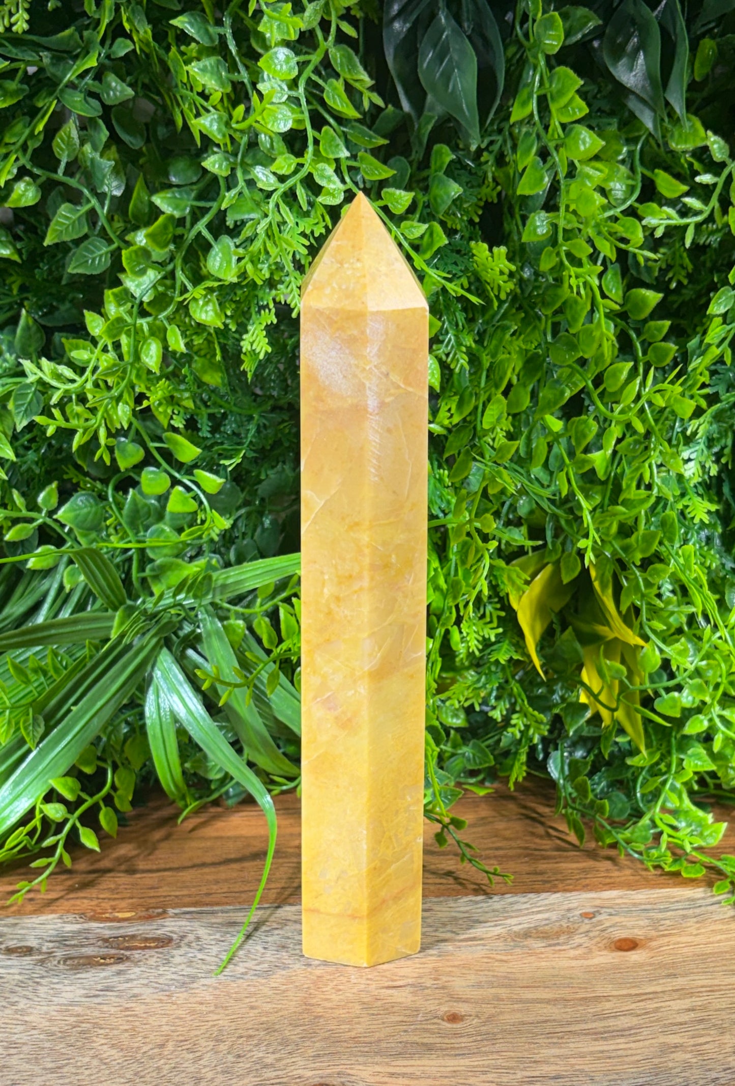 Yellow Jade Six-Sided Tower - Confidence • Abundance • Optimism