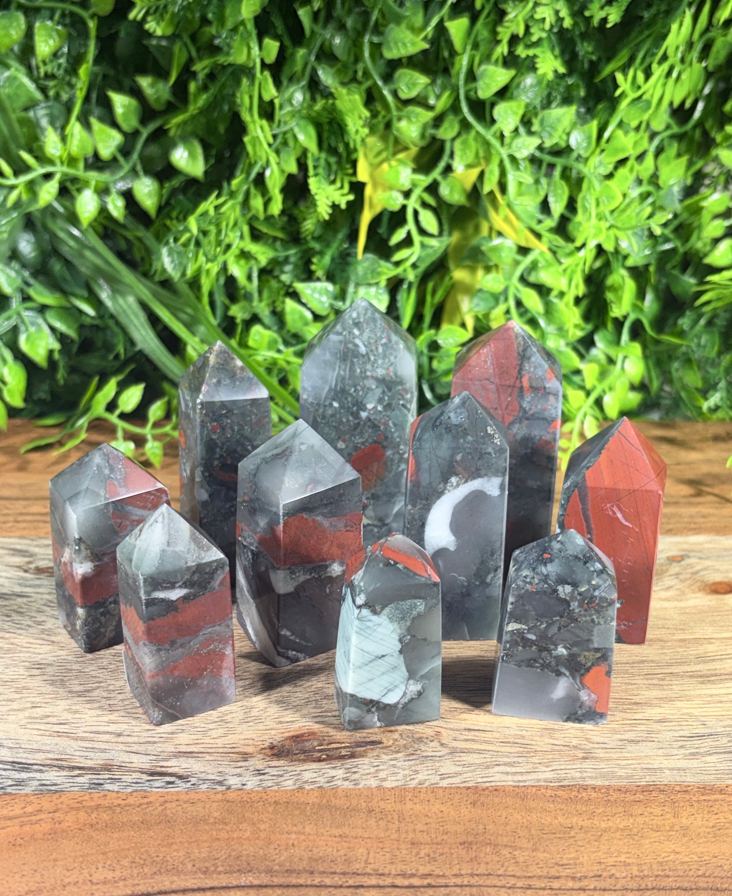 African Bloodstone Points -  Courage • Vitality • Grounded Strength