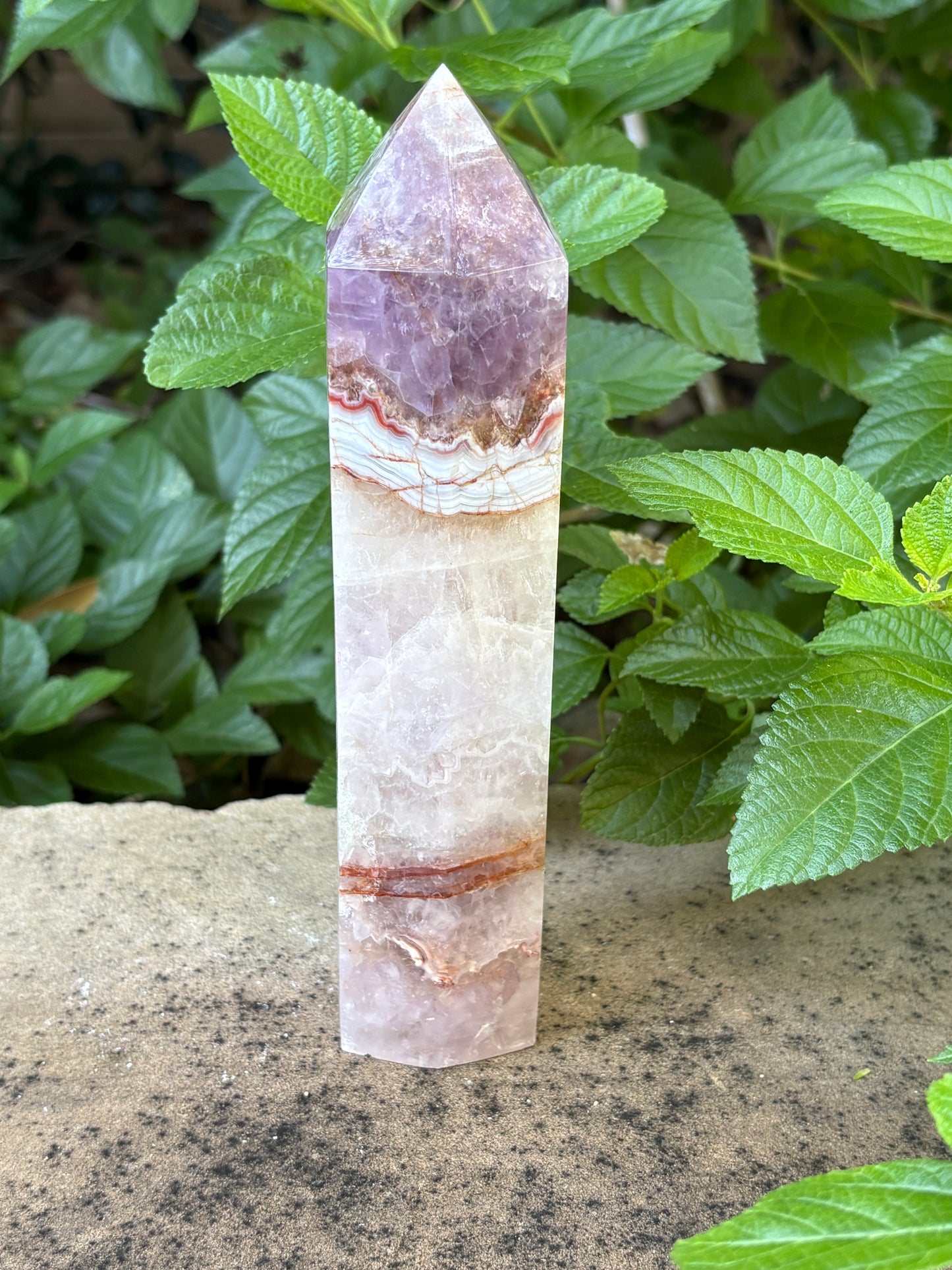 Banded Amethyst Agate Tower -  Intuition • Balance • Peace