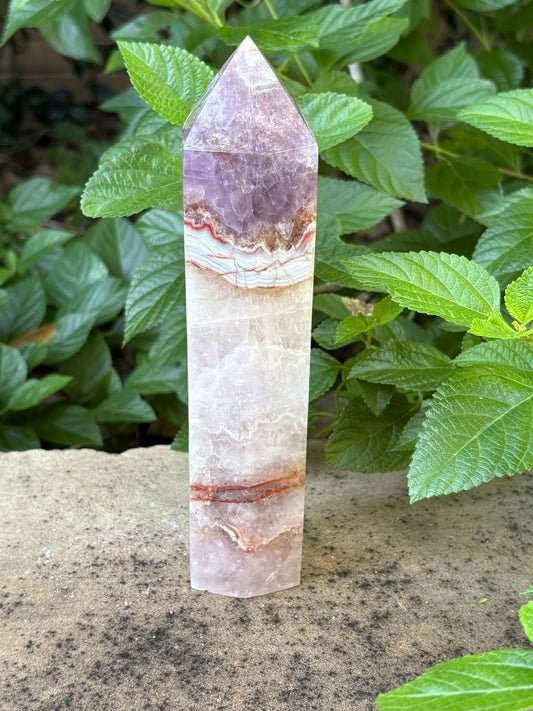 Banded Amethyst Agate Tower -  Intuition • Balance • Peace