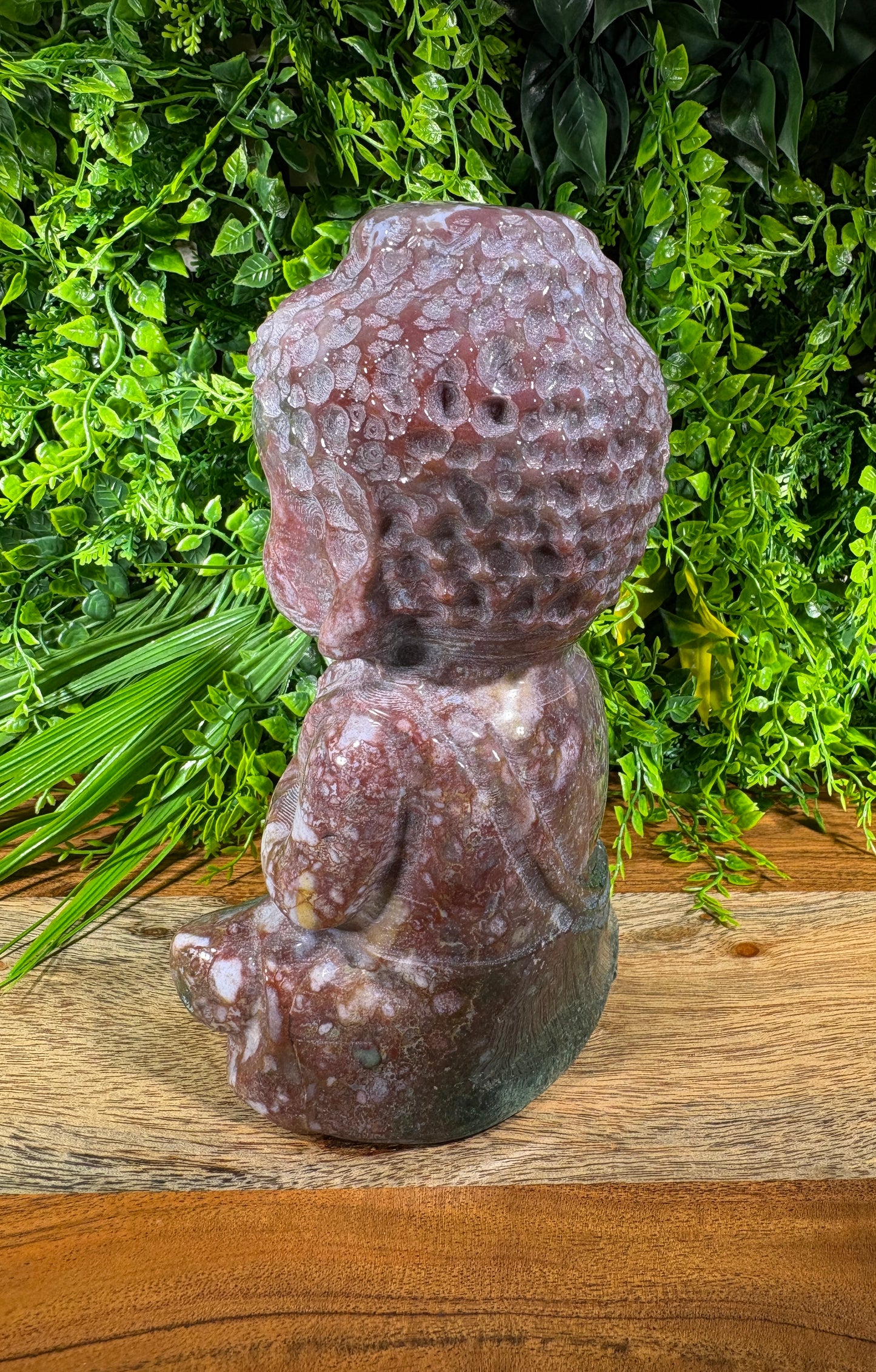 “Tidekeeper” 5.5lb. Orbicular Jasper Buddha | Emotional Balance • Calm Presence • Joyful Grounding