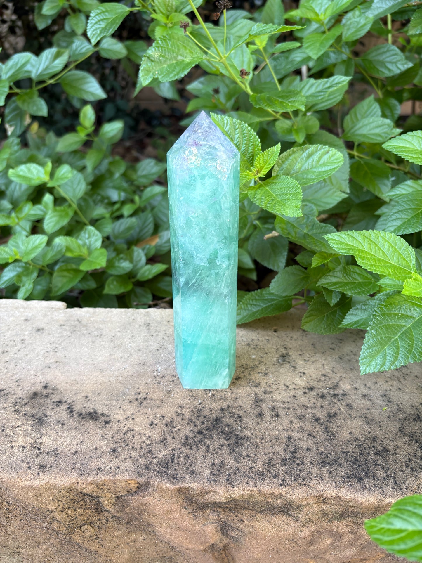 Large 1.79 lb. Green Fluorite Tower with Purple Tip - Focus • Clarity • Intuition