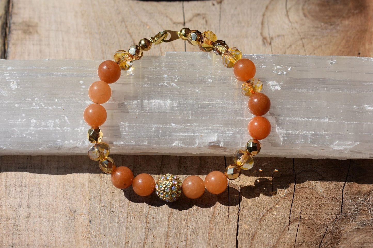 8mm Natural Agate & Aventurine Crystal Bracelet – Grounded Balance • Steady Abundance • Earthy Confidence
