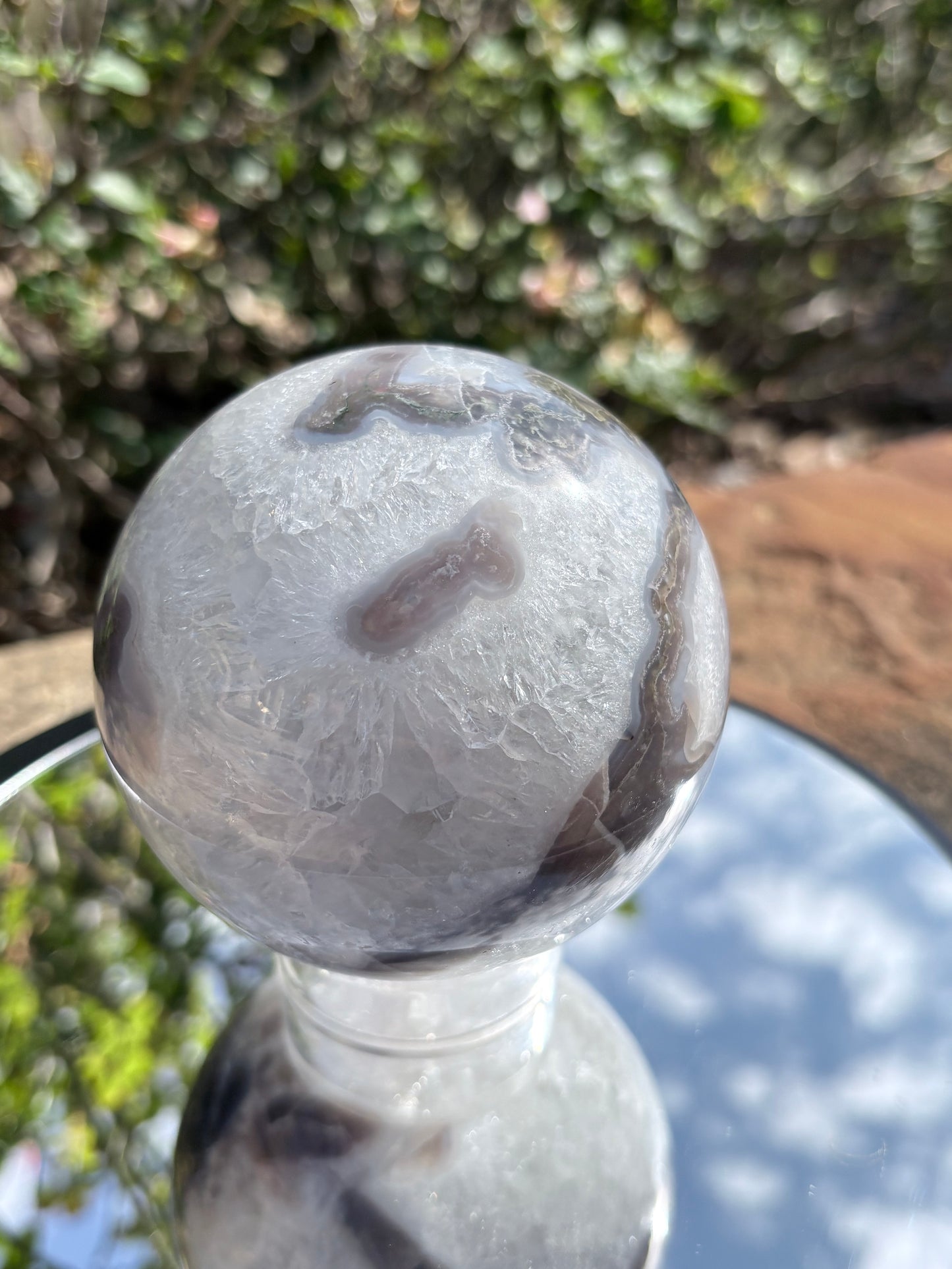 🌿 Moss Agate Crystal Sphere – Renewal • Balance • Earth Calm