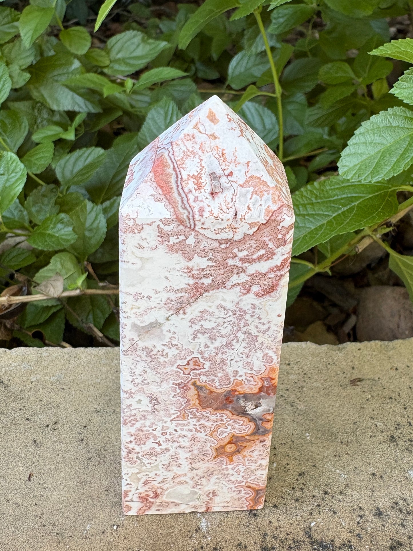 Pink Mexican Crazy Lace Agate Tower - Optimism • Grounding • Creativity
