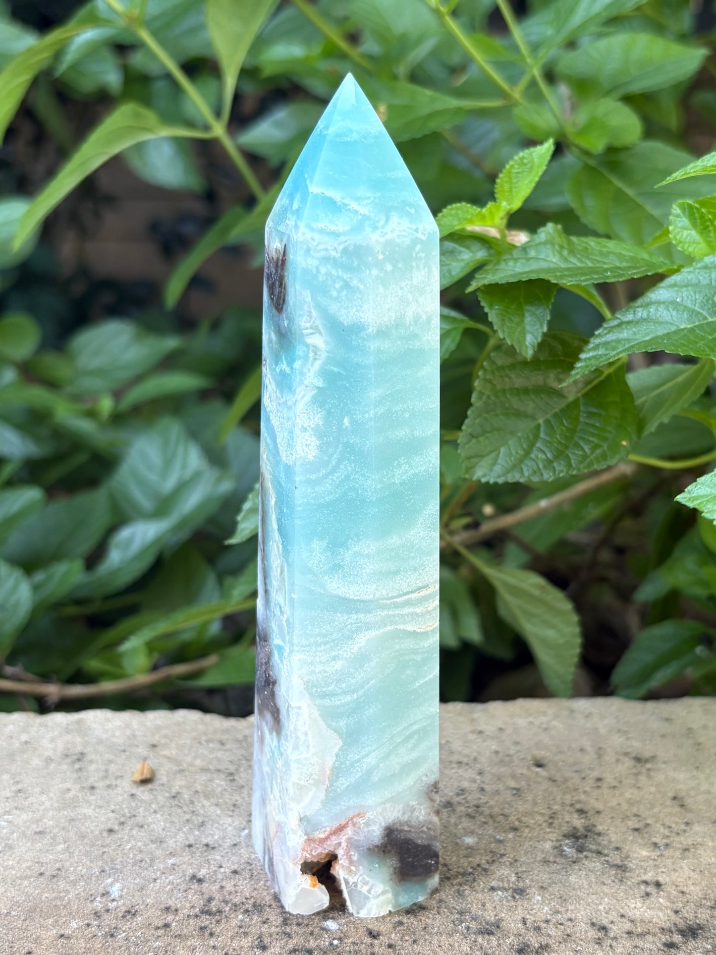 Amazonite Tower with Hidden Bottom Druzy - Communication • Balance • Confidence