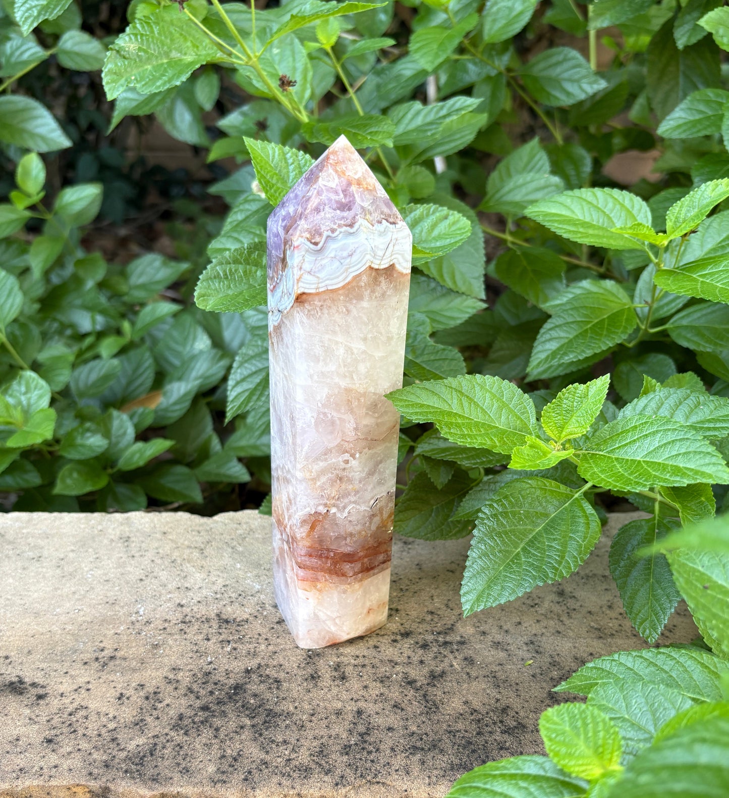 Banded Amethyst Agate Tower -  Intuition • Balance • Peace