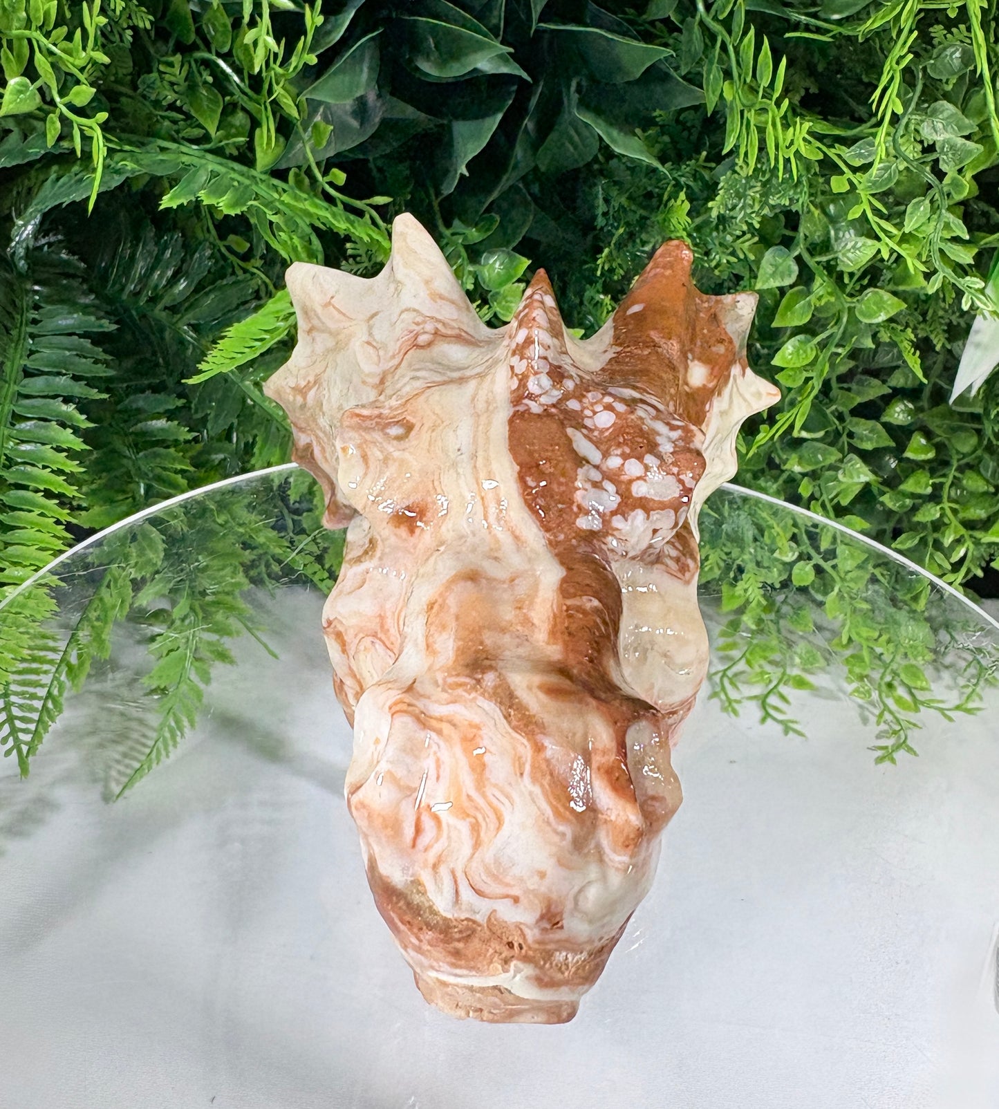 Carved Amber Calcite Dragon Head - Confidence • Joy • Empowered Energy