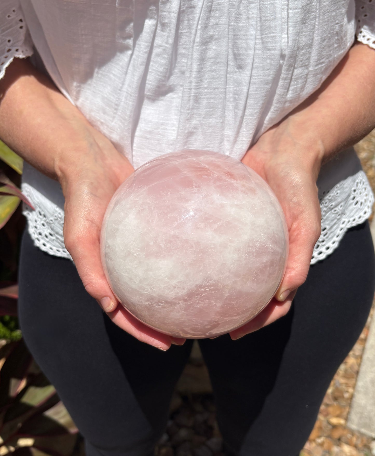 Large Rose Quartz Sphere 8.14 lbs.  - Love  & Compassion