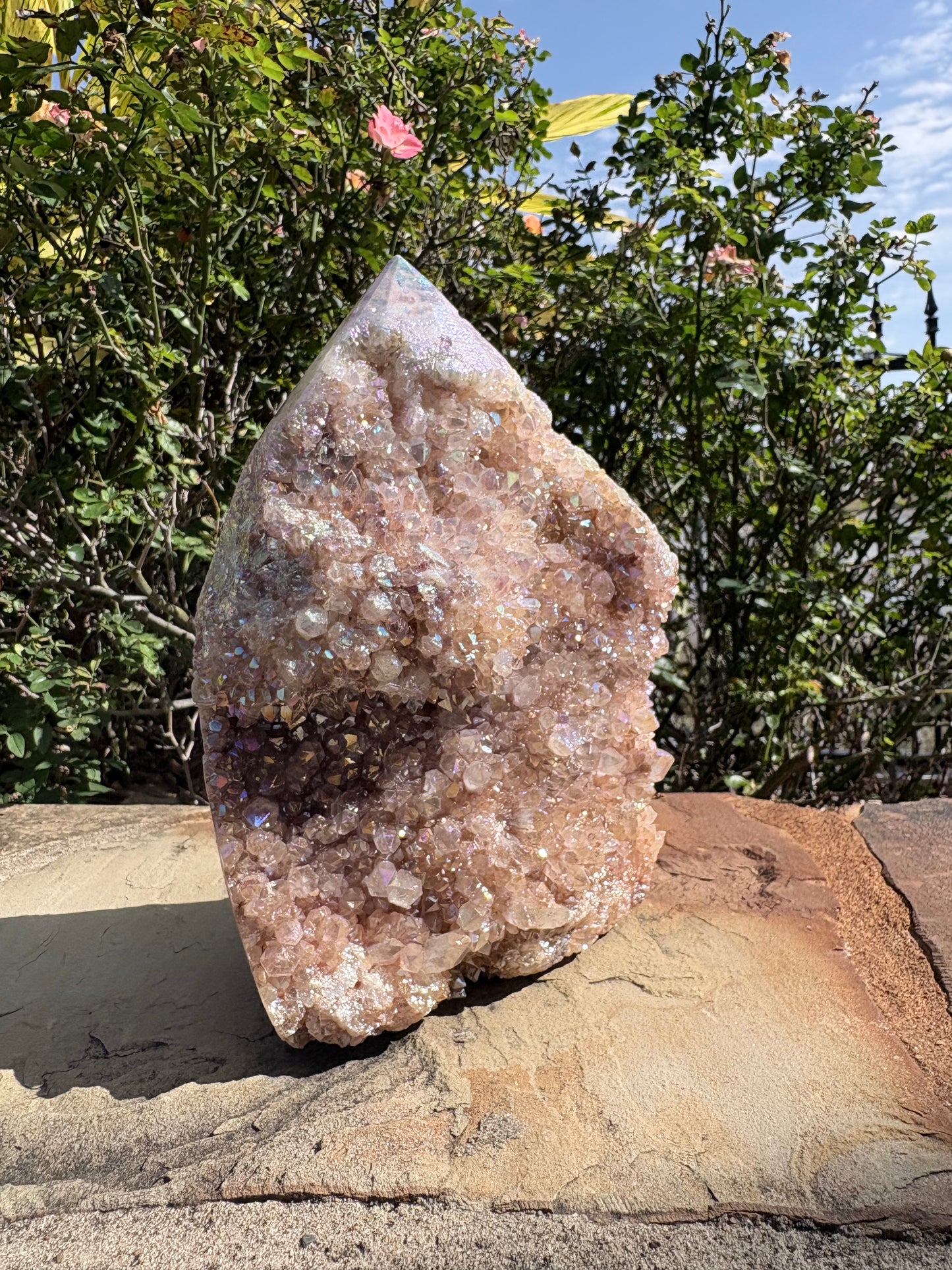 ✨ Aura Quartz Raw Crystal Cathedral Tower – Radiance • Amplification • Cosmic Spark