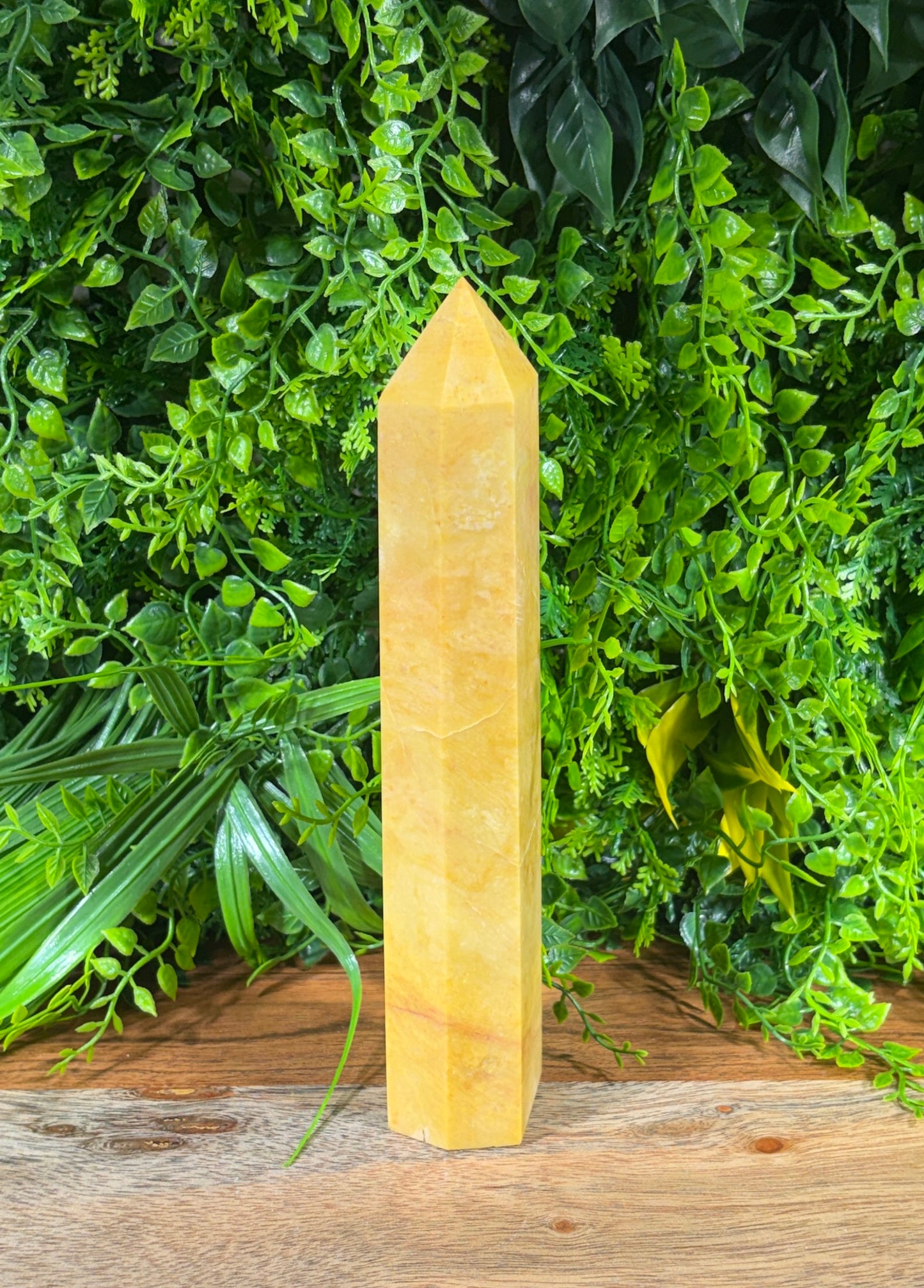 Yellow Jade Six-Sided Tower - Confidence • Abundance • Optimism
