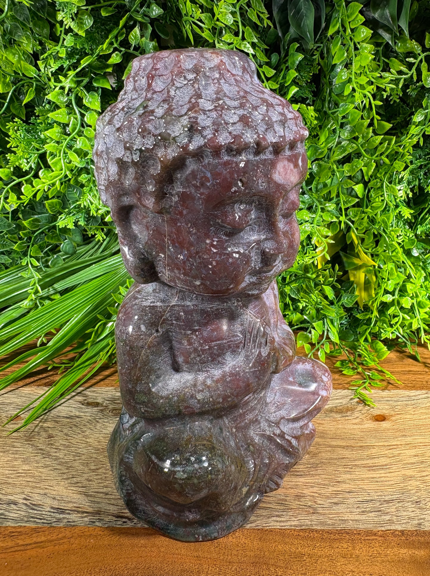 “Tidekeeper” 5.5lb. Orbicular Jasper Buddha | Emotional Balance • Calm Presence • Joyful Grounding