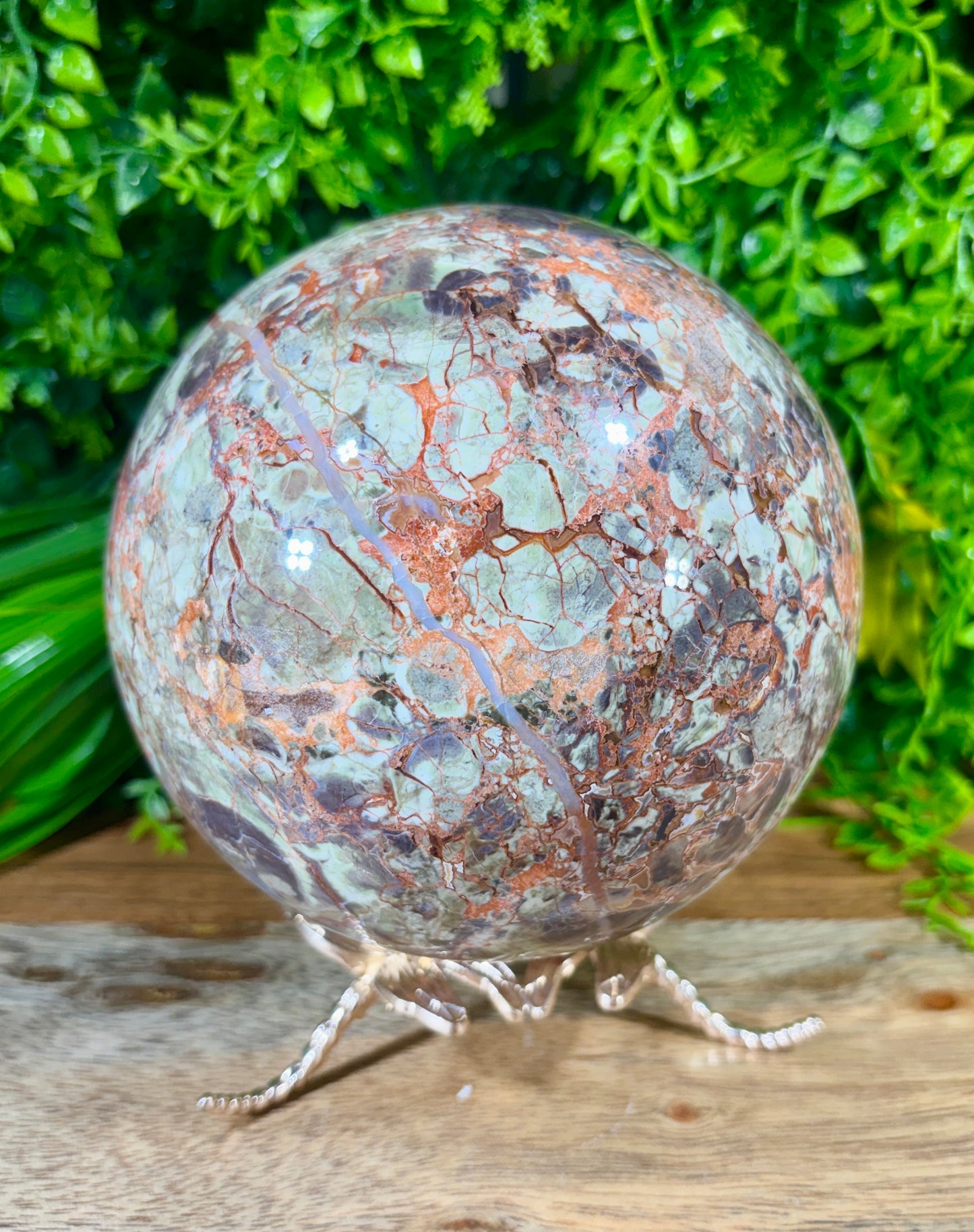Large Money Agate Sphere - 115 mm - 5 lbs - Abundance • Prosperity • Growth