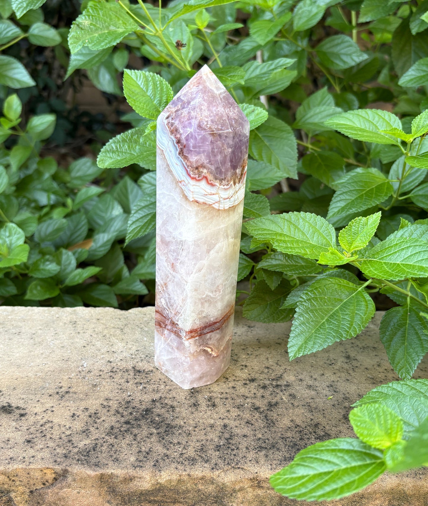 Banded Amethyst Agate Tower -  Intuition • Balance • Peace
