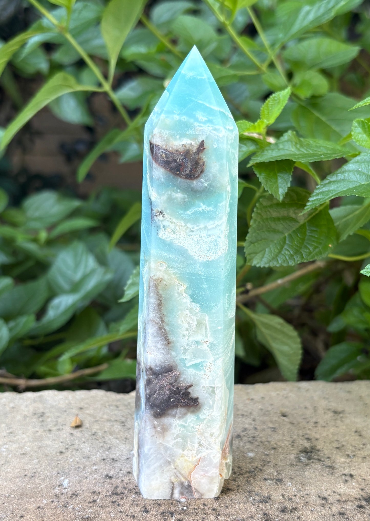 Amazonite Tower with Hidden Bottom Druzy - Communication • Balance • Confidence