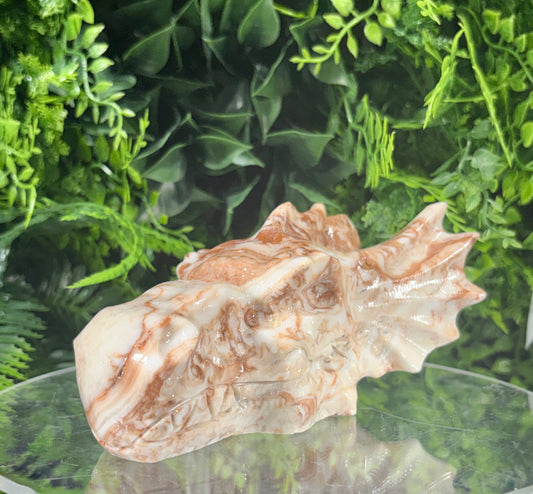 Carved Calcite Dragon Head -Confidence • Joy • Empowered Energy