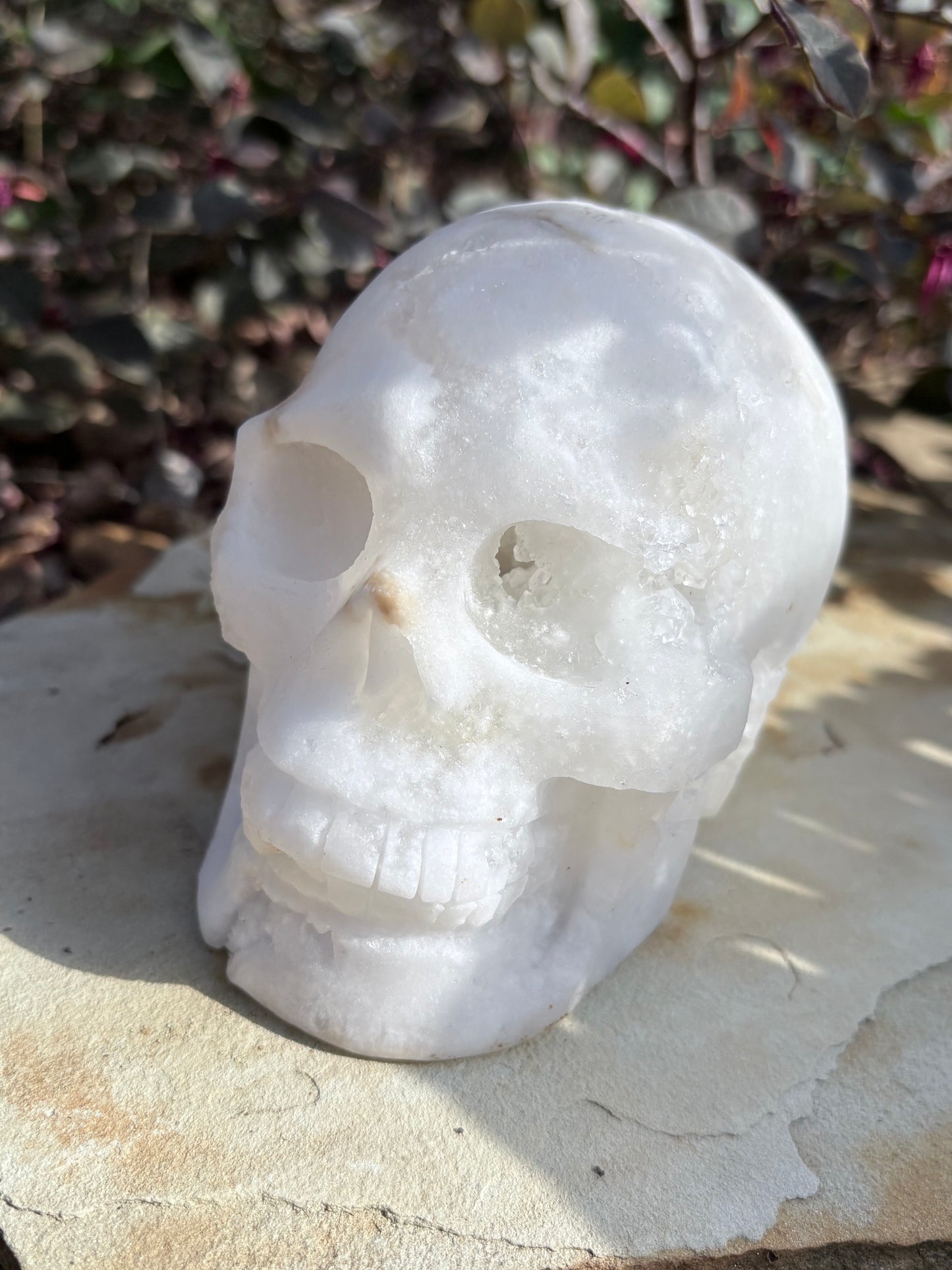 White Quartz Geode Crystal Skull – Clarity • Amplification • Inner Light