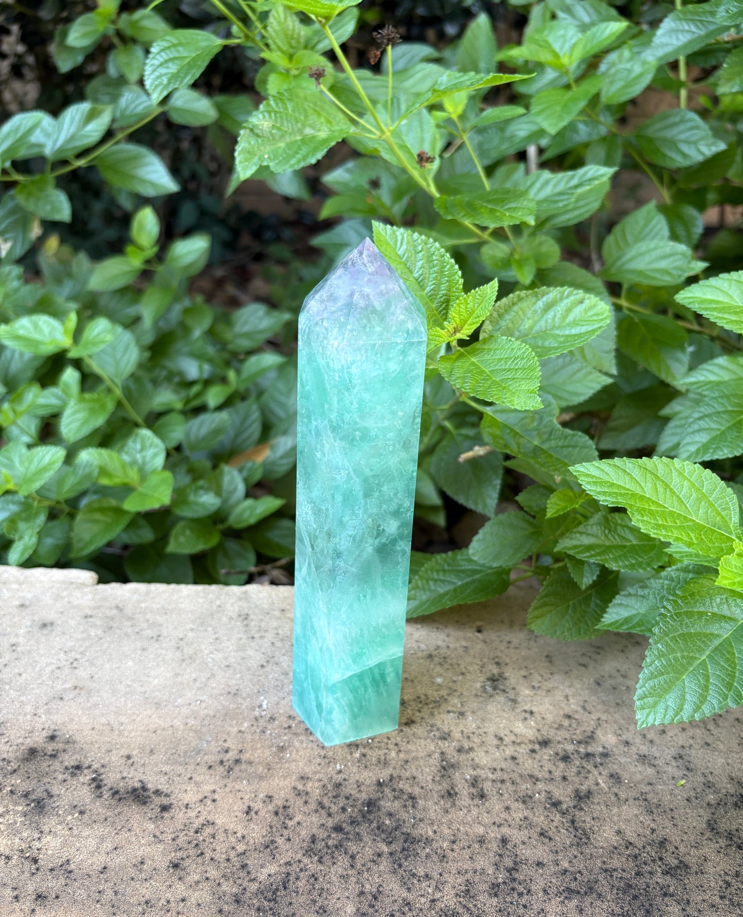 Large 1.79 lb. Green Fluorite Tower with Purple Tip - Focus • Clarity • Intuition