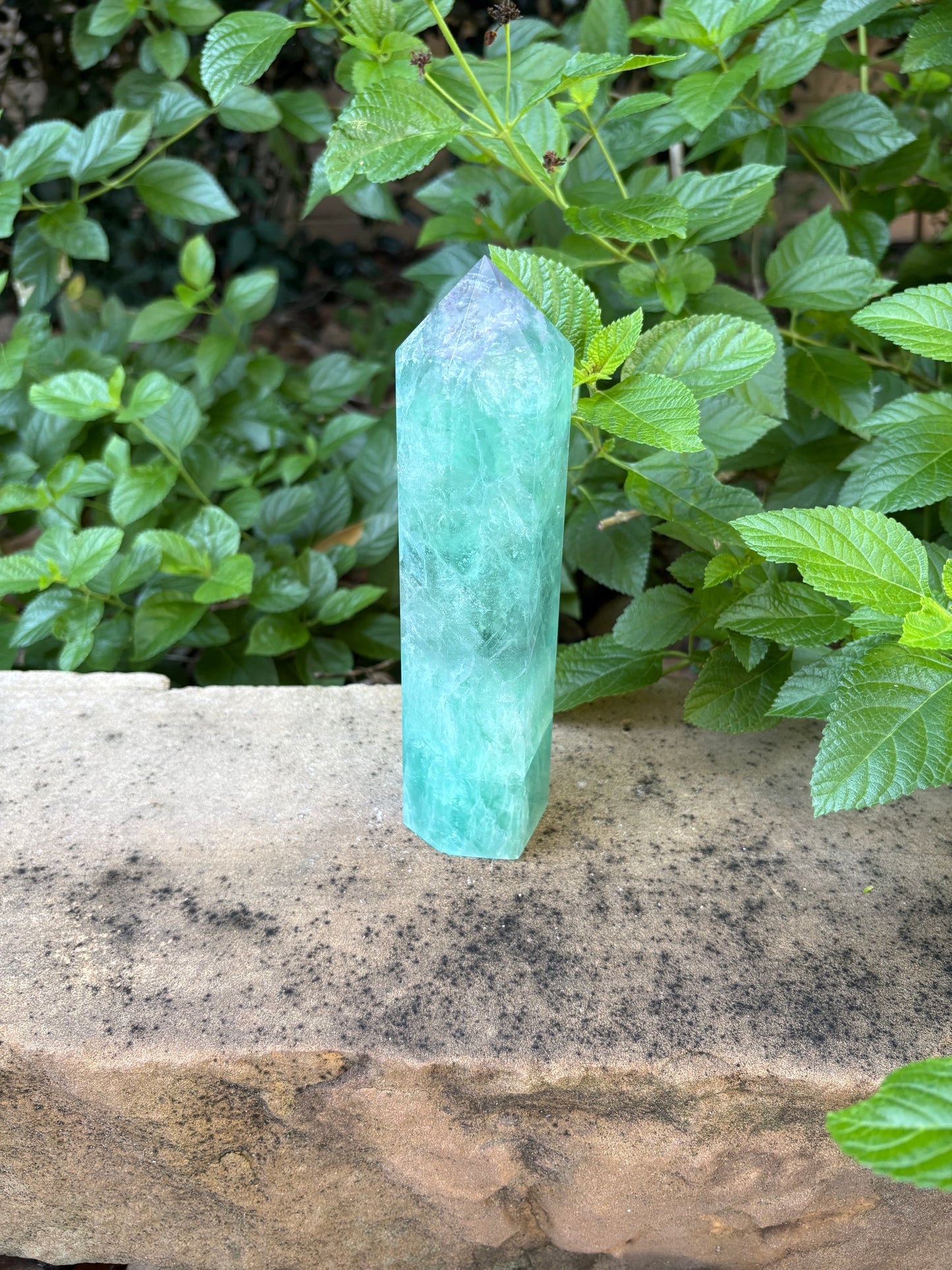 Large 1.79 lb. Green Fluorite Tower with Purple Tip - Focus • Clarity • Intuition