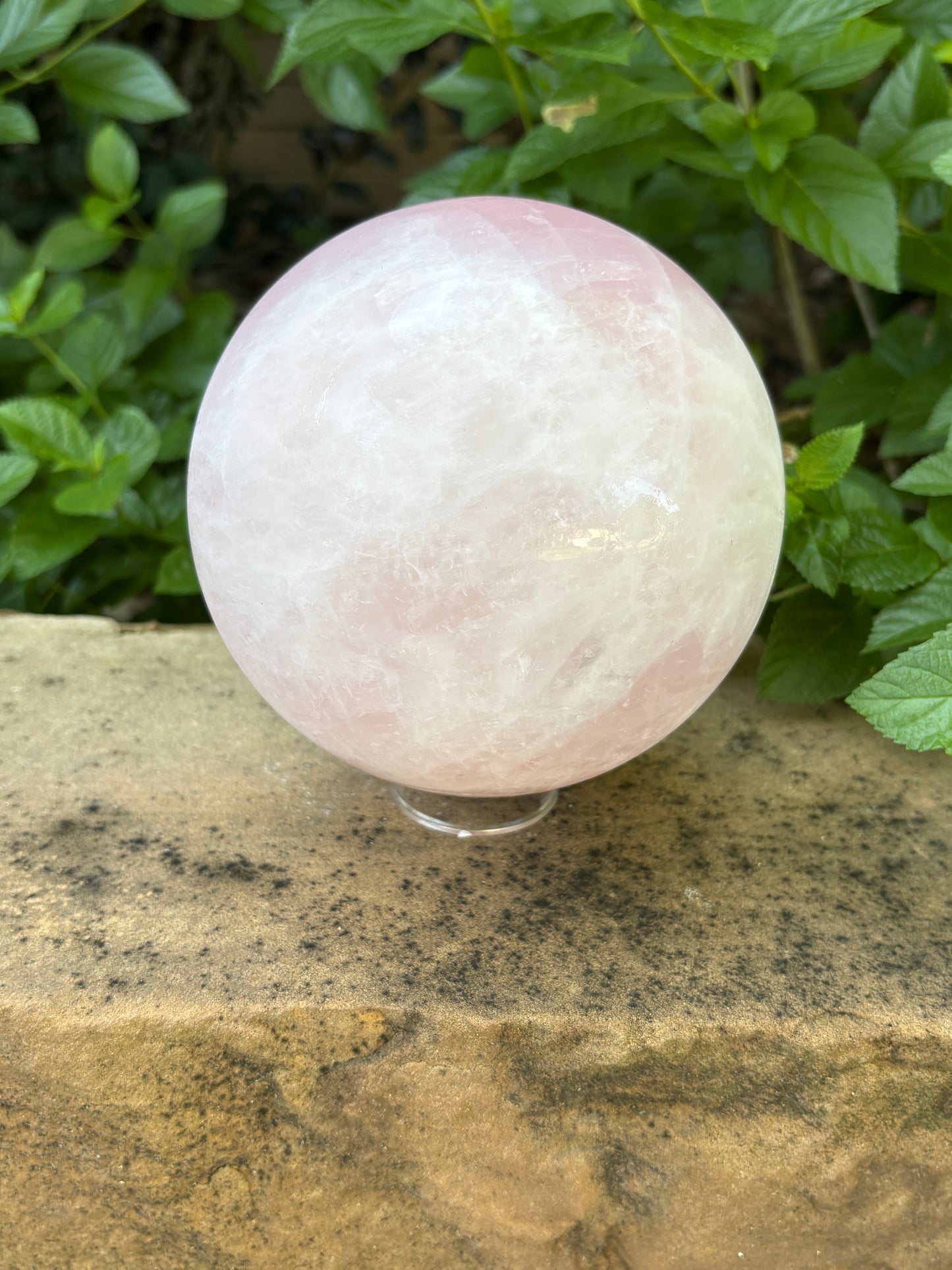 Large Rose Quartz Sphere 8.14 lbs.  - Love  & Compassion