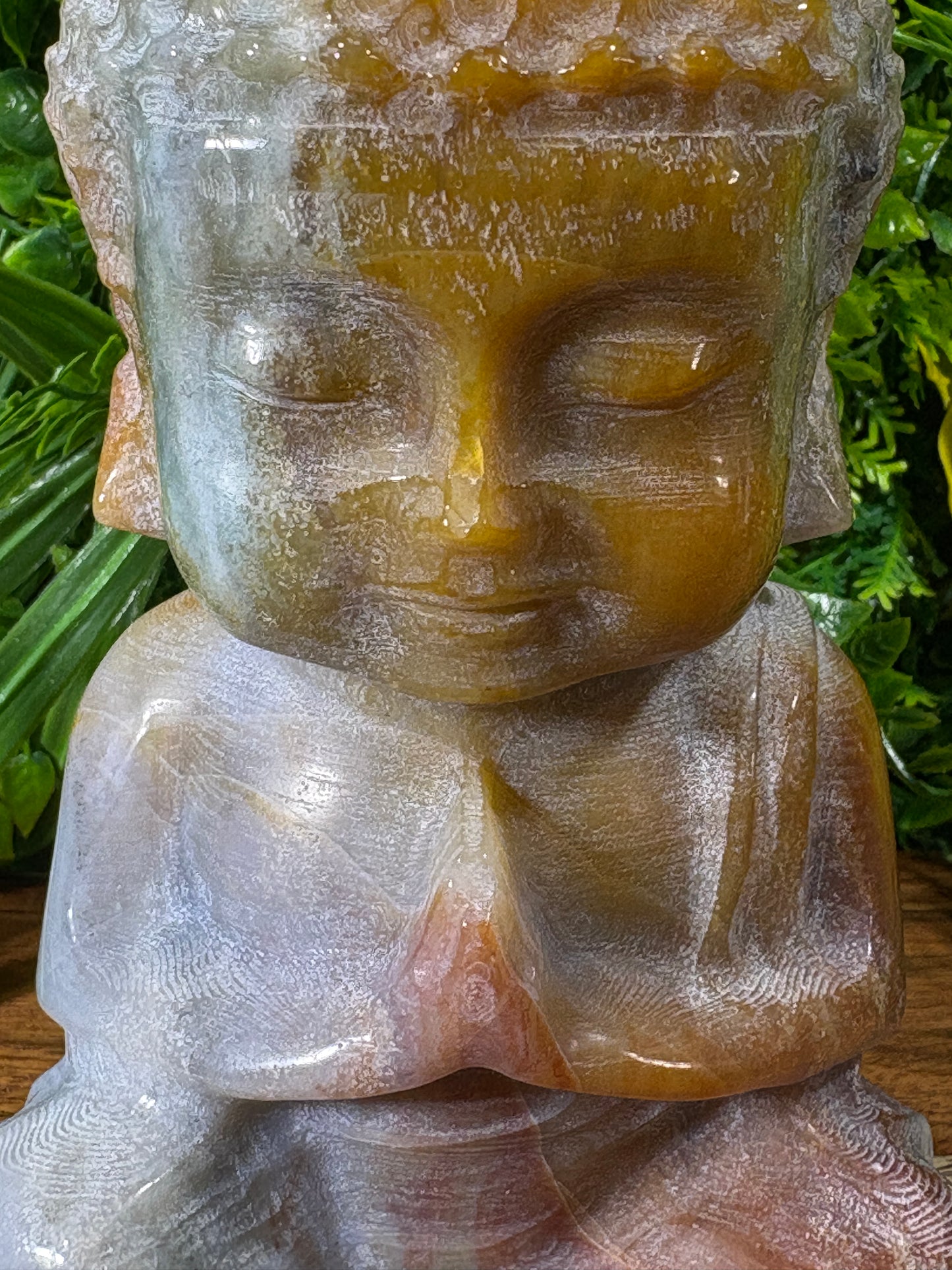 Multicolor Banded Agate Buddha - Grounding • Balance • Inner Peace