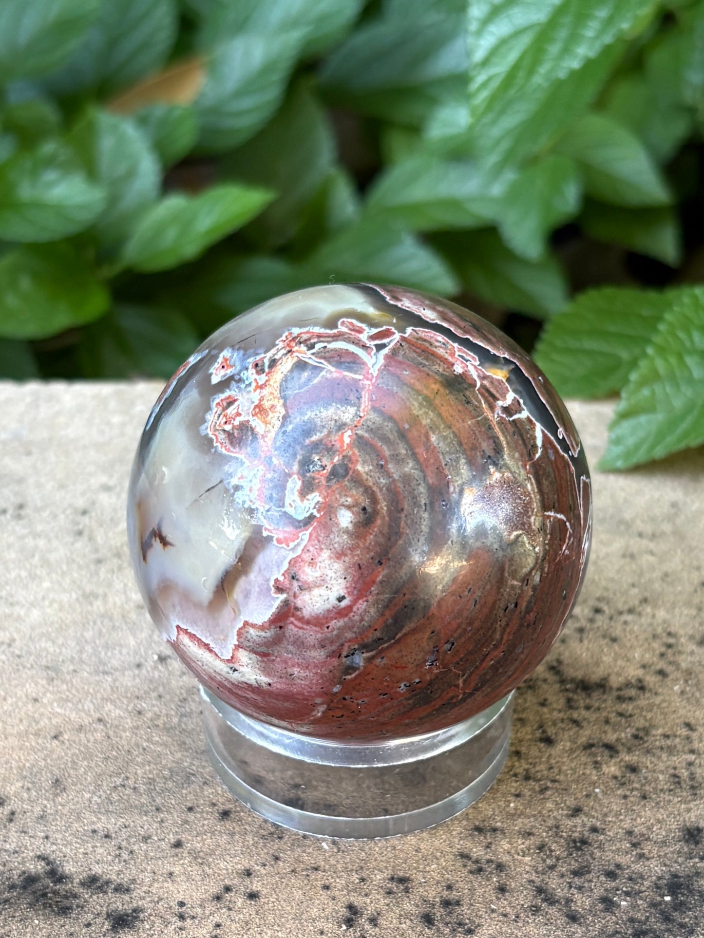Football Agate Sphere with UV Reaction - Grounding • Balance • Confidence