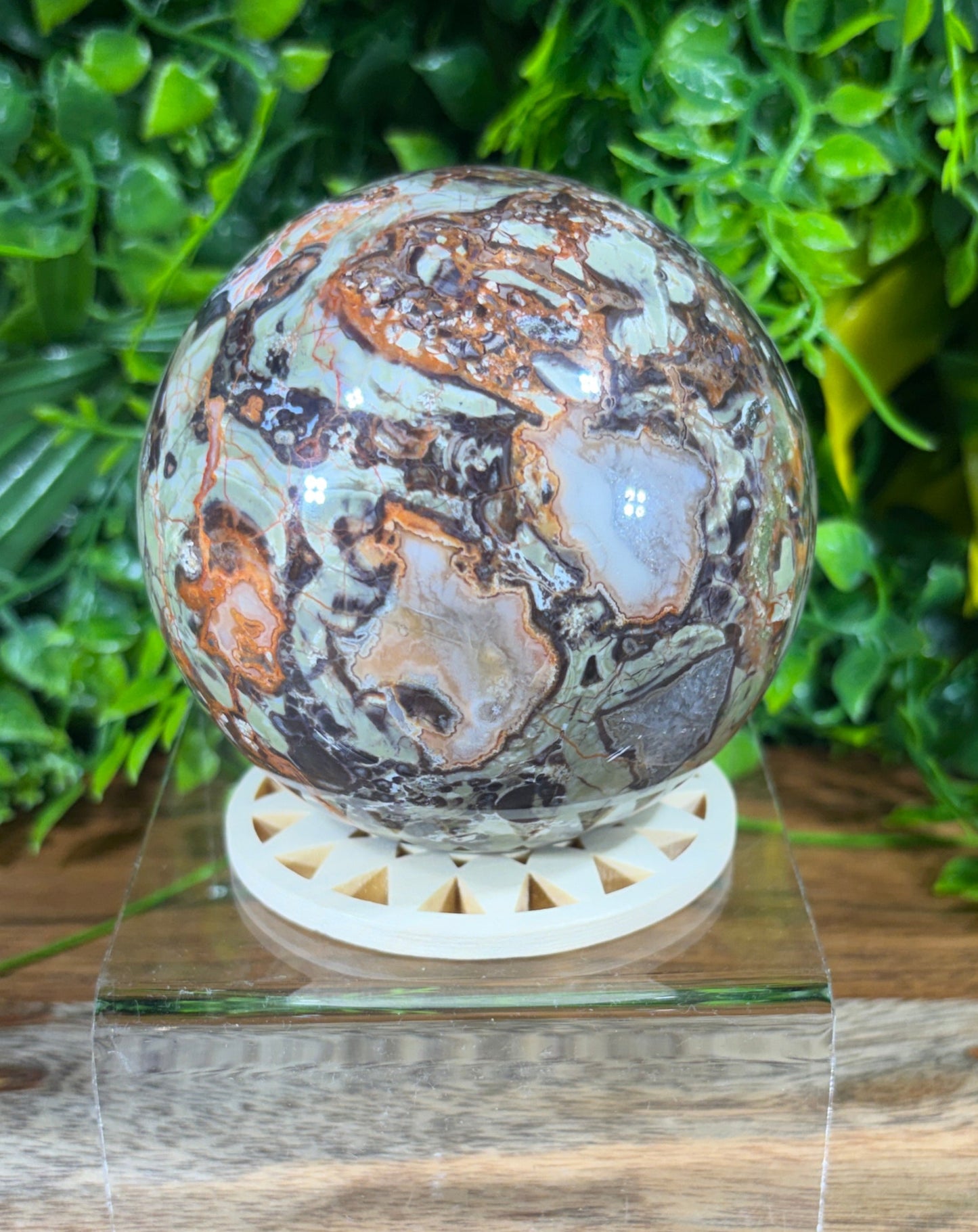 Money Agate Sphere -  Abundance • Prosperity • Growth