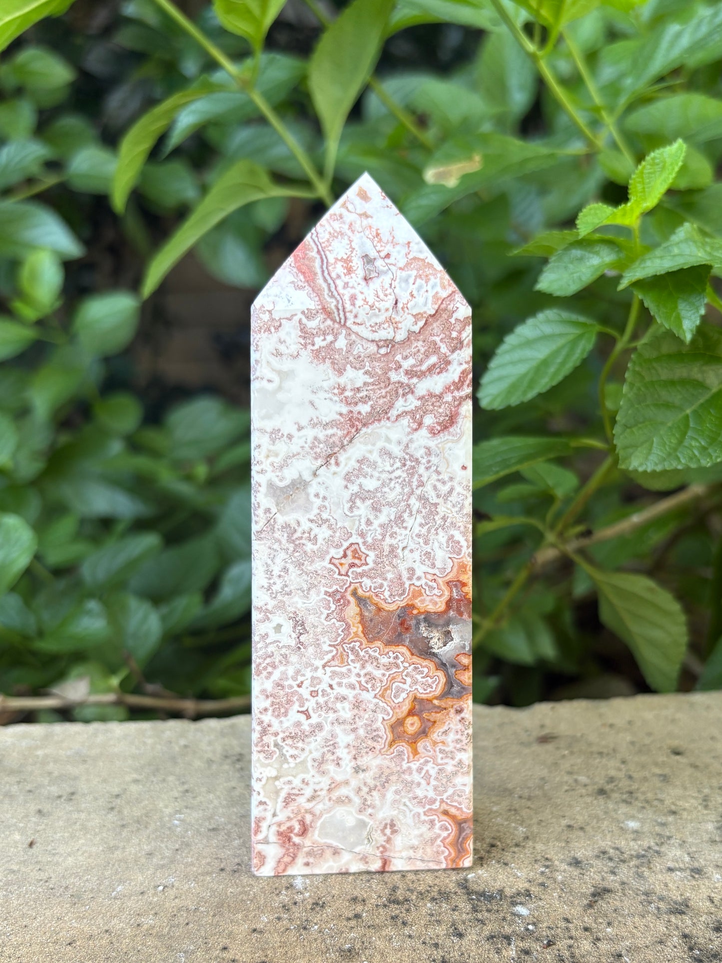 Pink Mexican Crazy Lace Agate Tower - Optimism • Grounding • Creativity