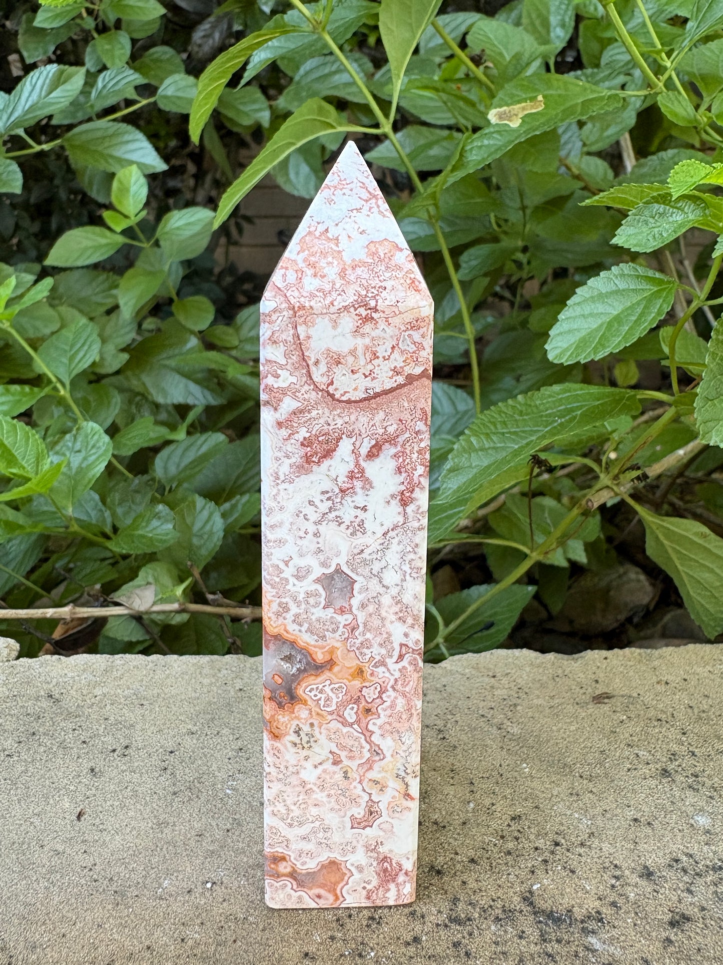 Pink Mexican Crazy Lace Agate Tower - Optimism • Grounding • Creativity