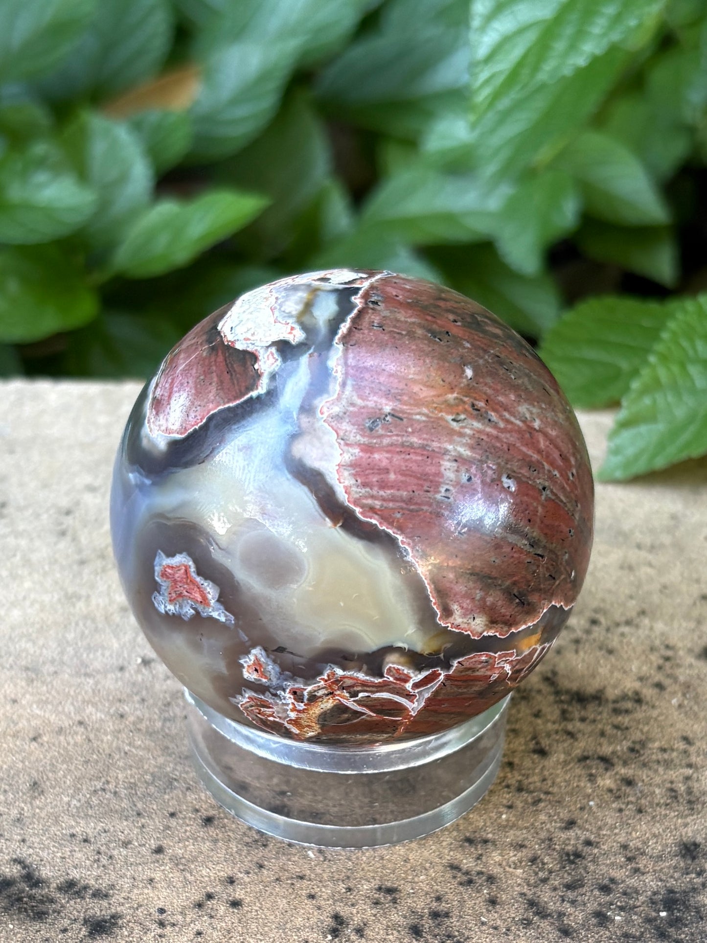 Football Agate Sphere with UV Reaction - Grounding • Balance • Confidence