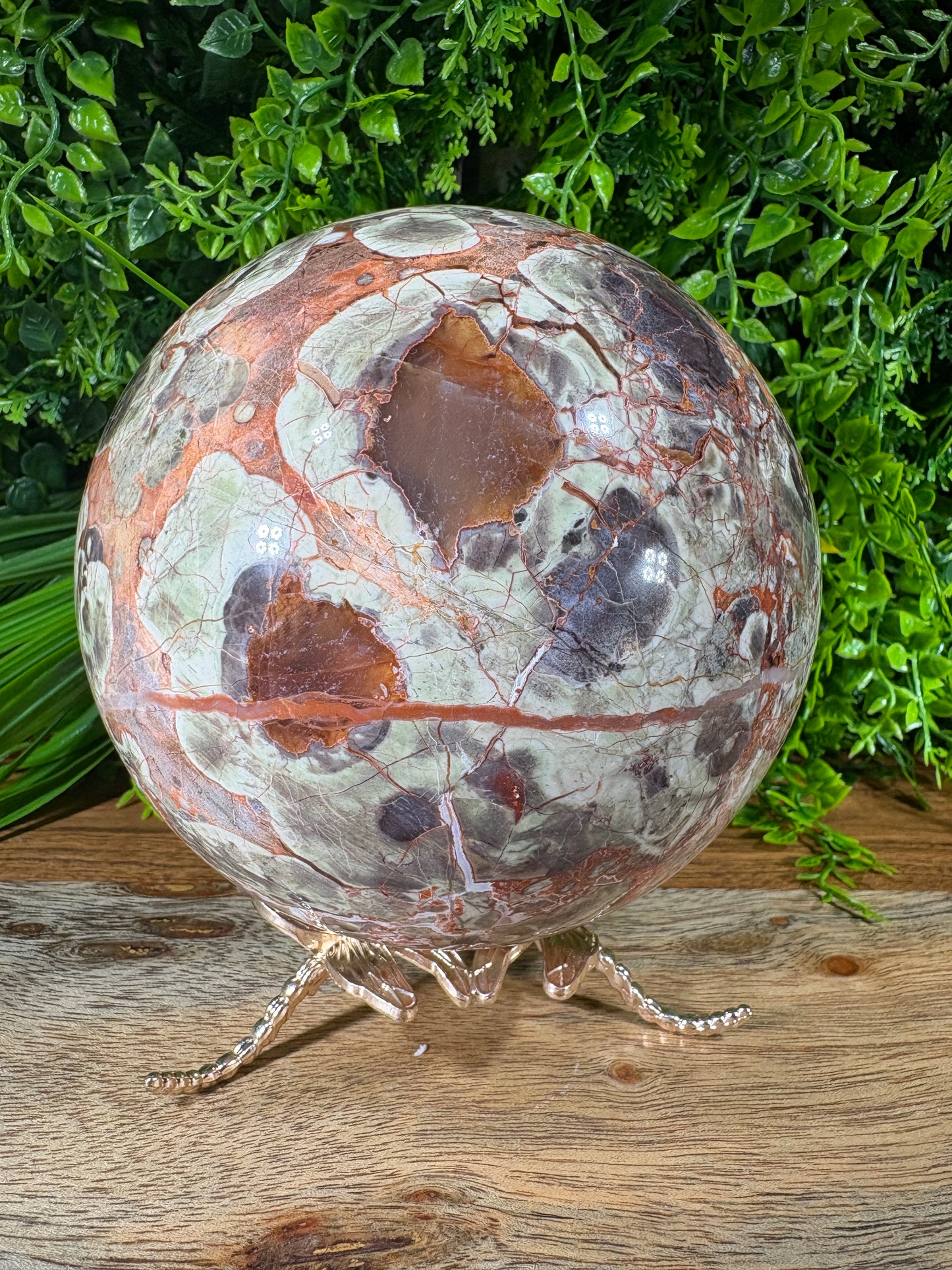 Large Money Agate Sphere - 115 mm - 5 lbs - Abundance • Prosperity • Growth