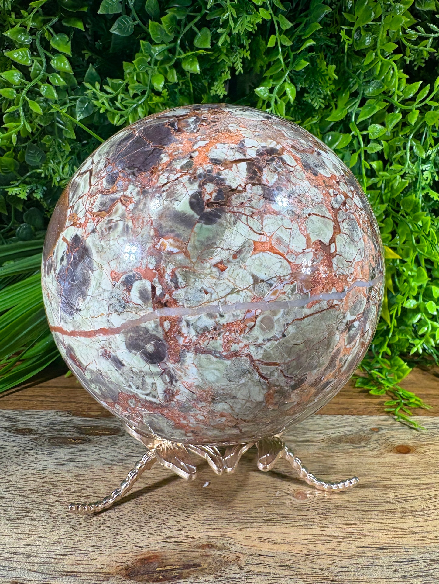 Large Money Agate Sphere - 115 mm - 5 lbs - Abundance • Prosperity • Growth