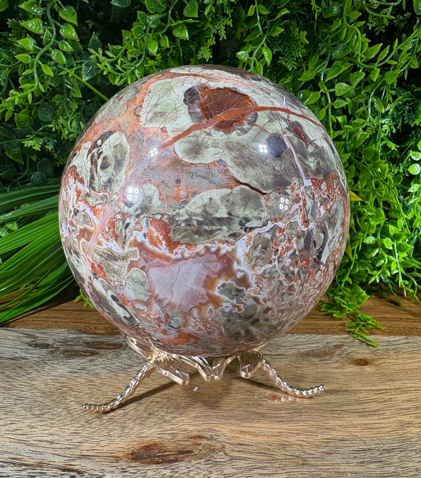 Large Money Agate Sphere - 115 mm - 5 lbs - Abundance • Prosperity • Growth